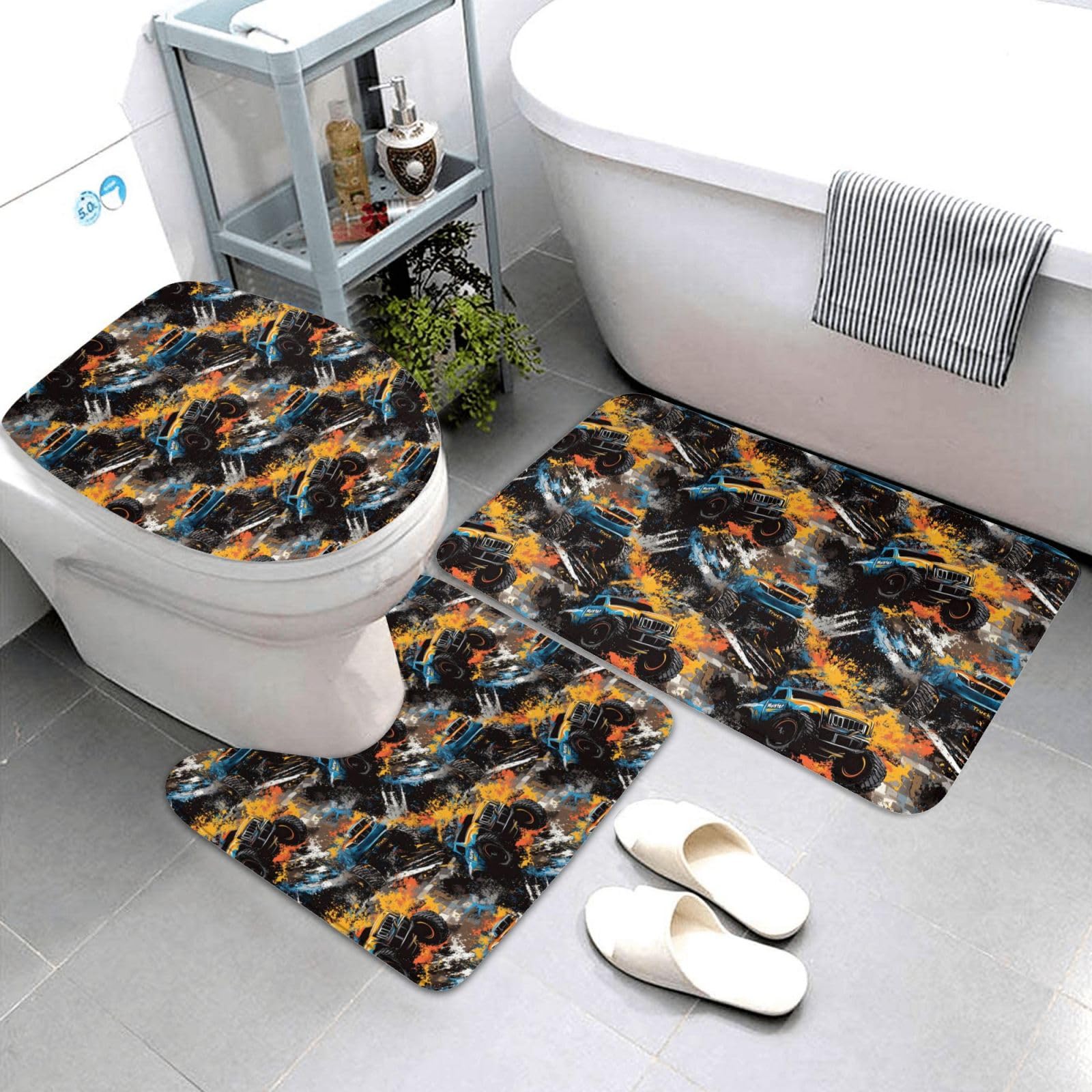 Tapis de contour de toilette et bain motif graffiti pour réveiller votre déco
