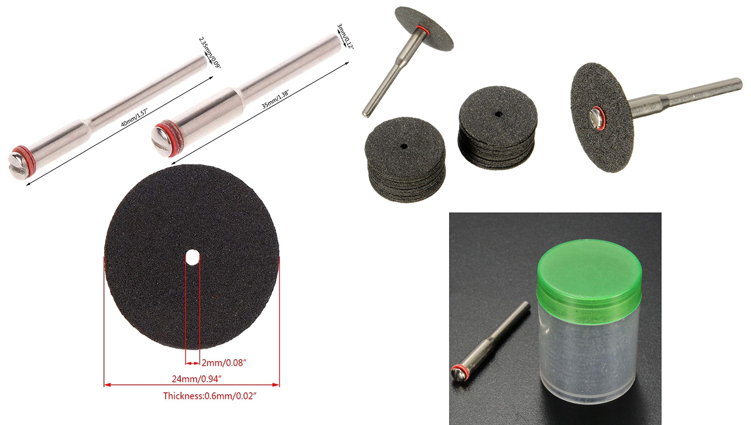 DIY Crafts Pack Of 40 Pcs 20+20, Multi Colour With 1 Pc Mandrel, 24mm Abrasive Disc Cutting Discs Reinforced Cut Off Grindin(Pack Of 40 Pcs 20+20, Multi Colour With 1 Pc Mandrel) 3