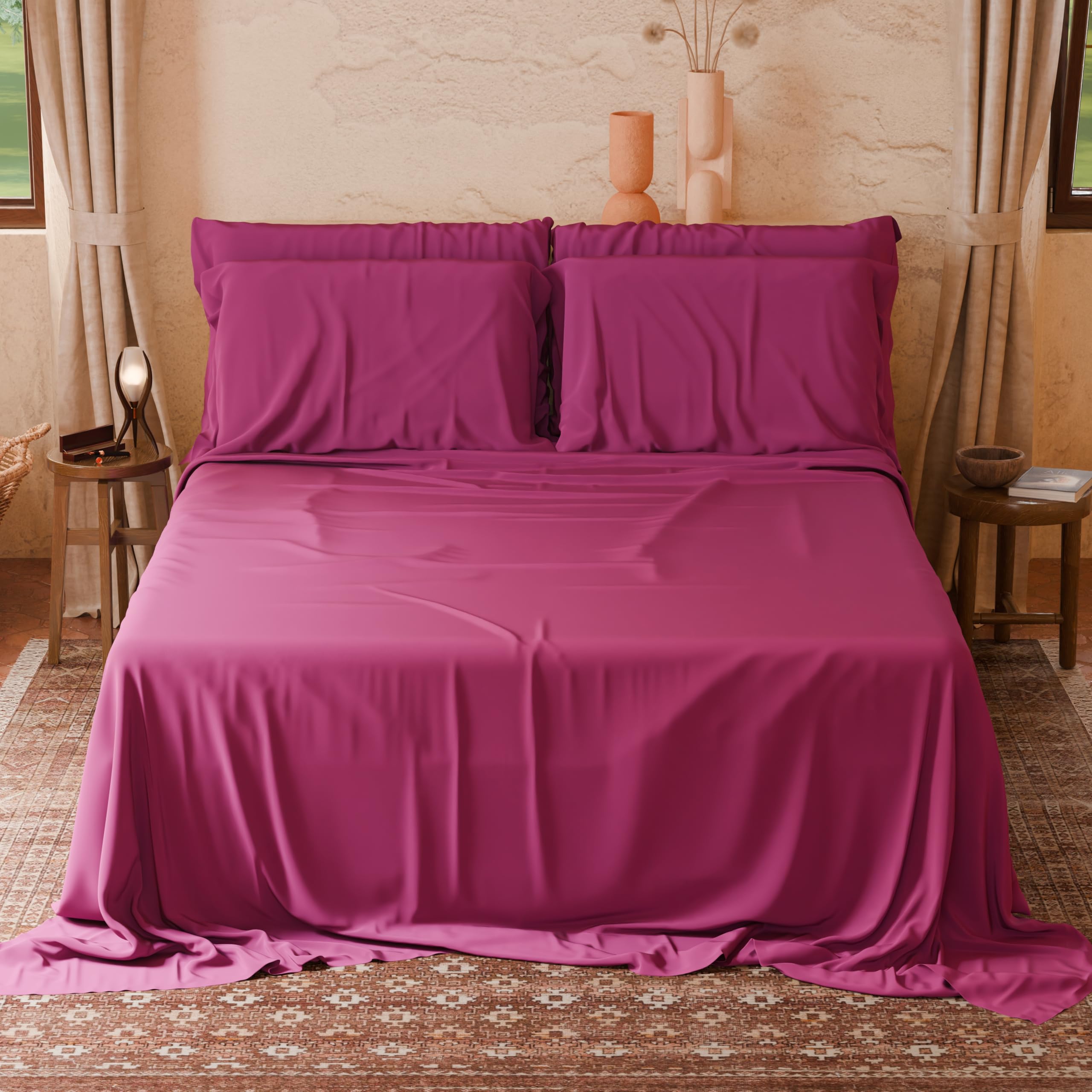 PETTI Artigiani Italiani, Percal Cotton Bedding Set, 100% Made in Italy, Fuchsia, 120 x 200 cm - Image 2