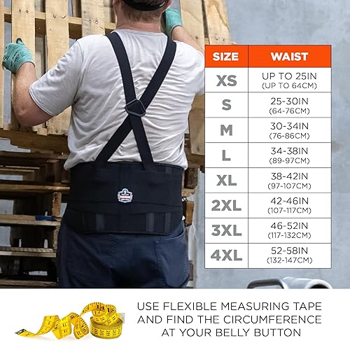 Miniatura 5 de Ergodyne ProFlex, faja lumbar estándar elástica (negra)