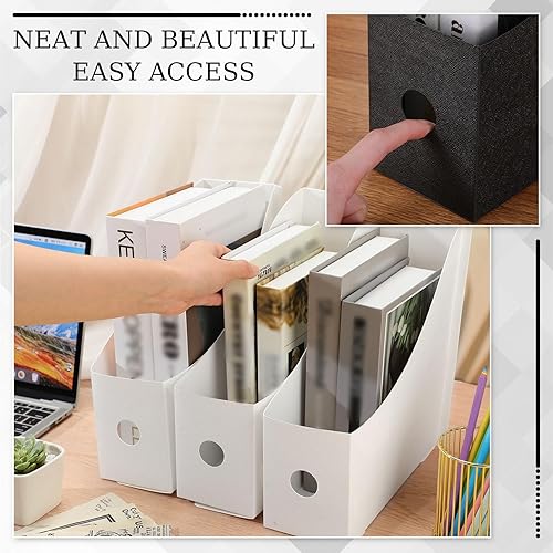 Miniatura 5 de Harloon 24 piezas de plástico para archivadores de revistas, organizador de carpetas de almacenamiento de escritorio para escritorio, soporte de