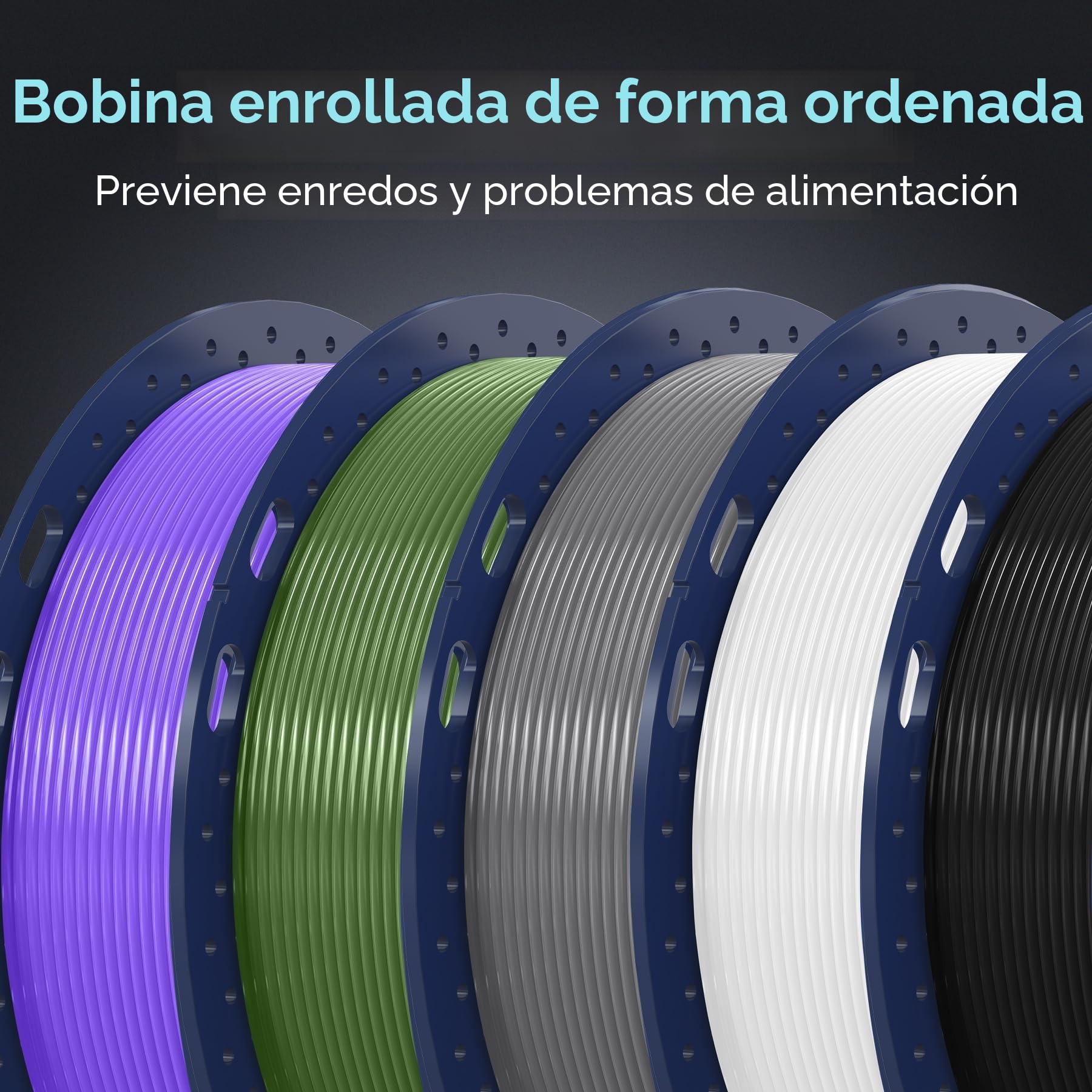 SUNLU PLA Plus - Lote de filamentos para impresora 3D (10 kg), multicolor | Filamento PLA+ 1,75 mm, negro+blanco+gris+rojo+azul pequeño+verde+naranja soleado+amarillo brillante+café+roble