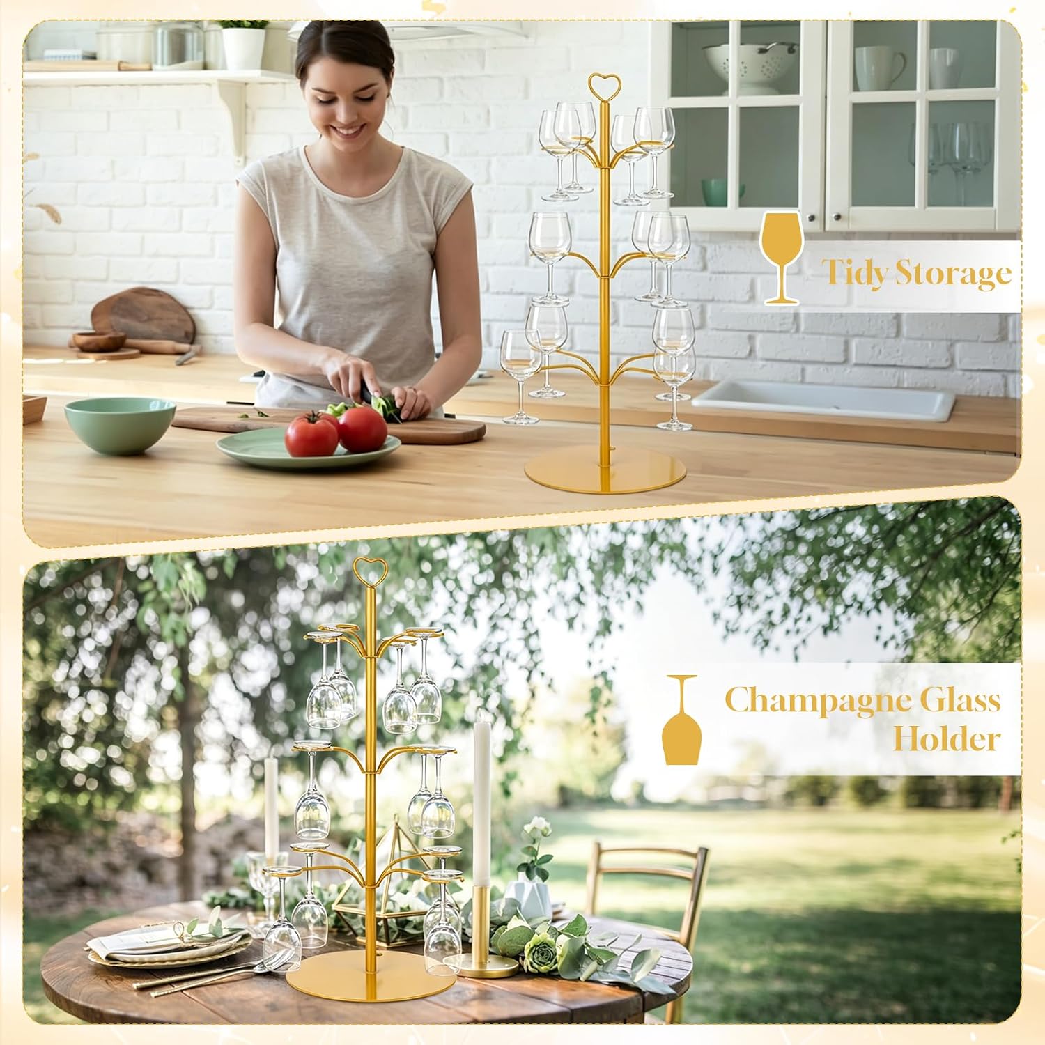 3-Tier 12-Holders Drink Tree,Cocktail Tree Stand for Drinks,Metal Champagne Tower Tree for Birthday,Wedding,Christmas,Thanksgiving Holiday Party