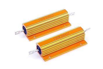 LM YN 100 Watt 300 Ohm 5% Wirewound Resistor Electronic Aluminium Shell Resistors Gold Suitable for Inverter, LED Lights,Frequency Divider, Servo Industry Industrial Control 2-Pcs