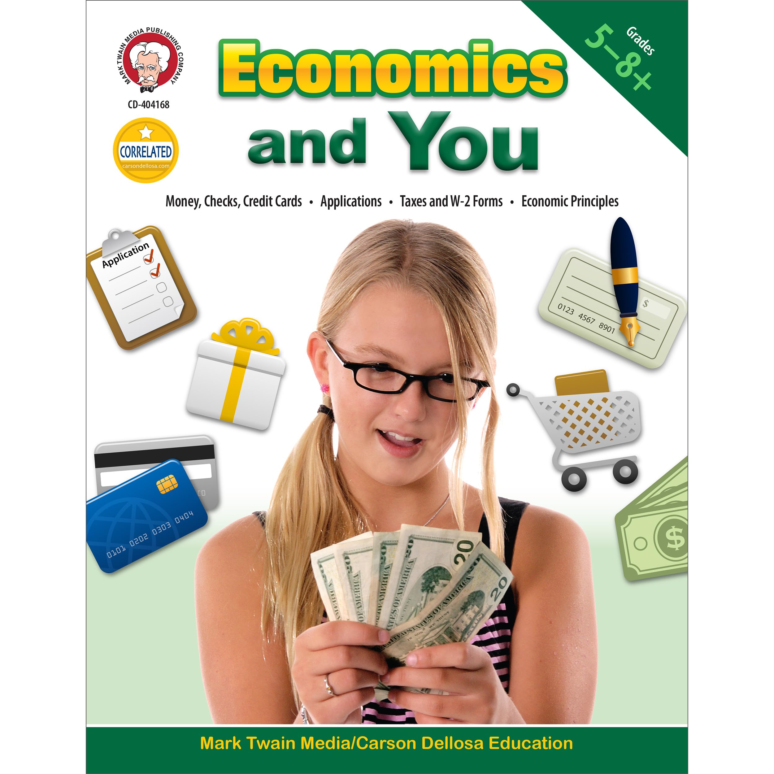 Mark Twain Basic Economics Workbook, Financial Literacy Books for Grades 5-8, Money, Taxes, Budgeting, Principles, and more, Classroom or Homeschool Curriculum