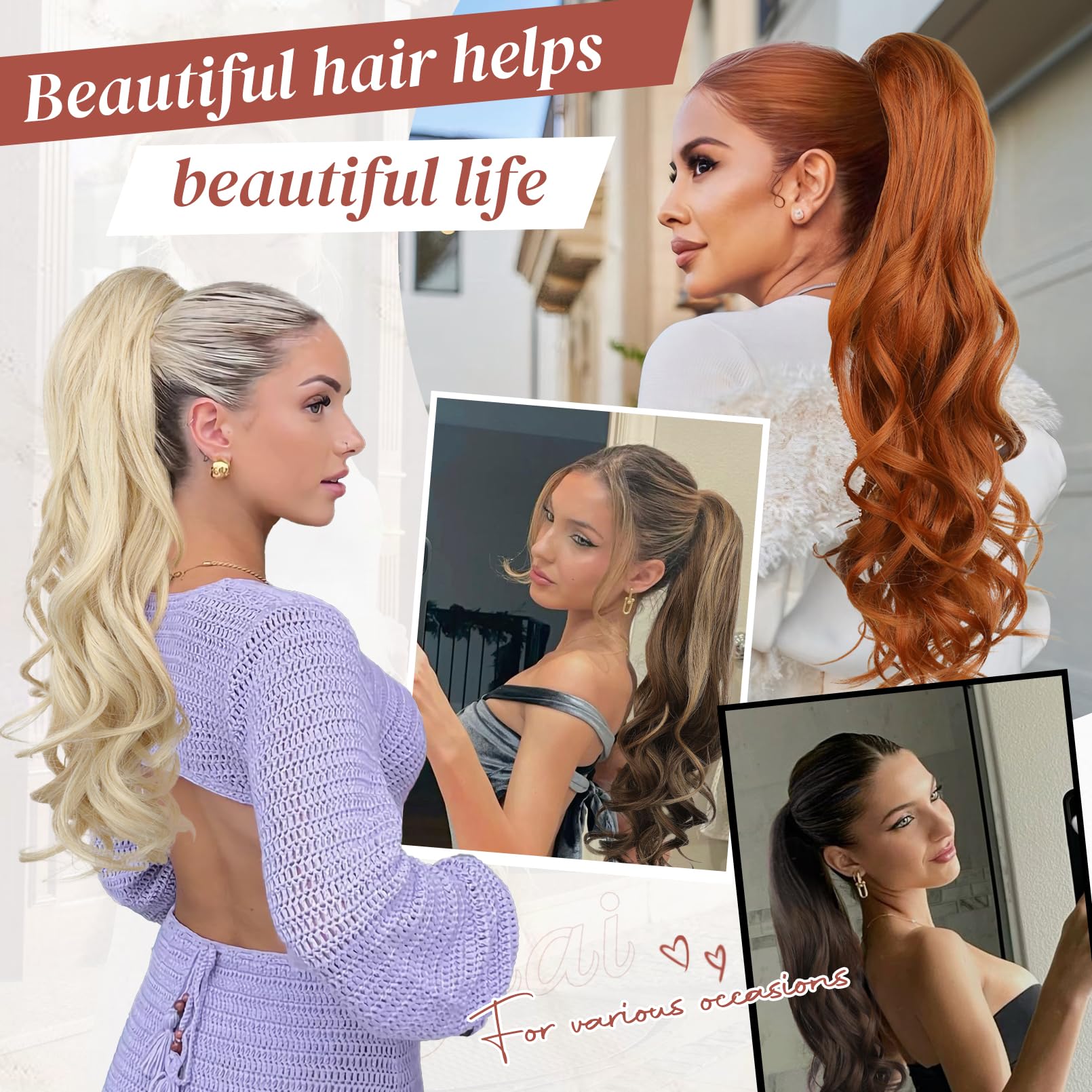 Amazon.com : LONAI Claw Clip Ponytail Extension for Women 24  display picture 1