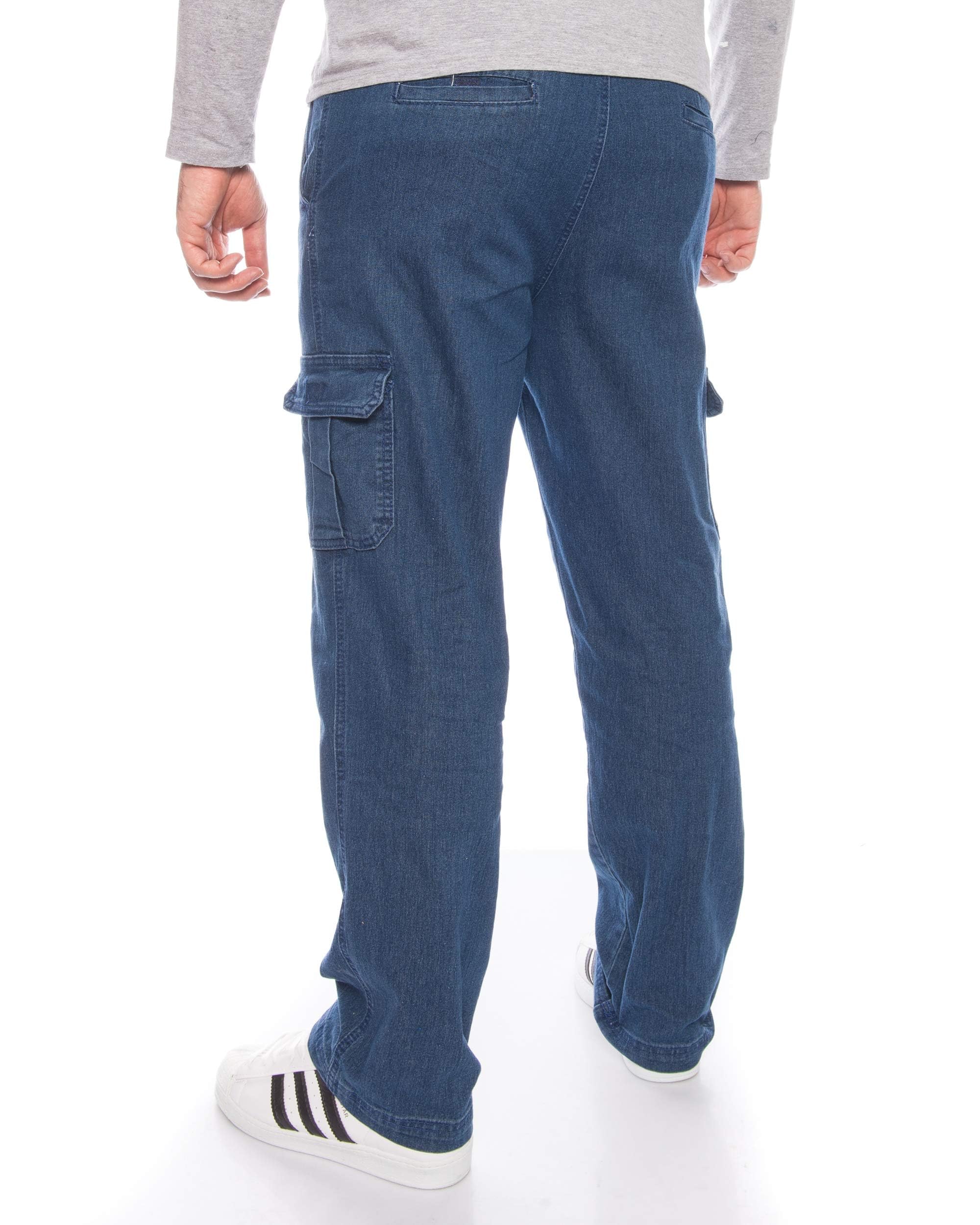 Kendindza Herren Thermo Jeans Winter Cargohose gefüttert Länge L32