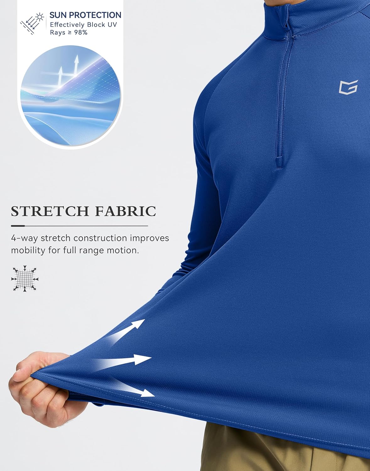 G Gradual Men's Running Shirts Long Sleeve Athletic Shirt Lightweight Quick Dry Quarter Zip Pullover for Men Workout Gym Golf - Image 5