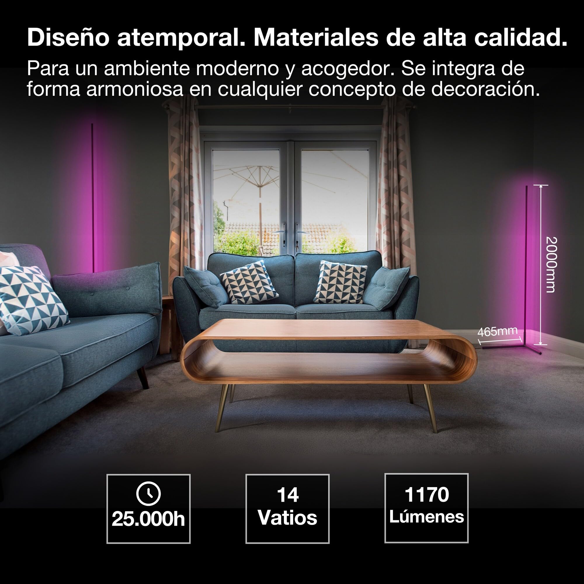 OSRAM SMART WIFI MATTER FLOOR CORNER SLIM WITH REMOTE CONTROL Black 2000 mm RGB + TW