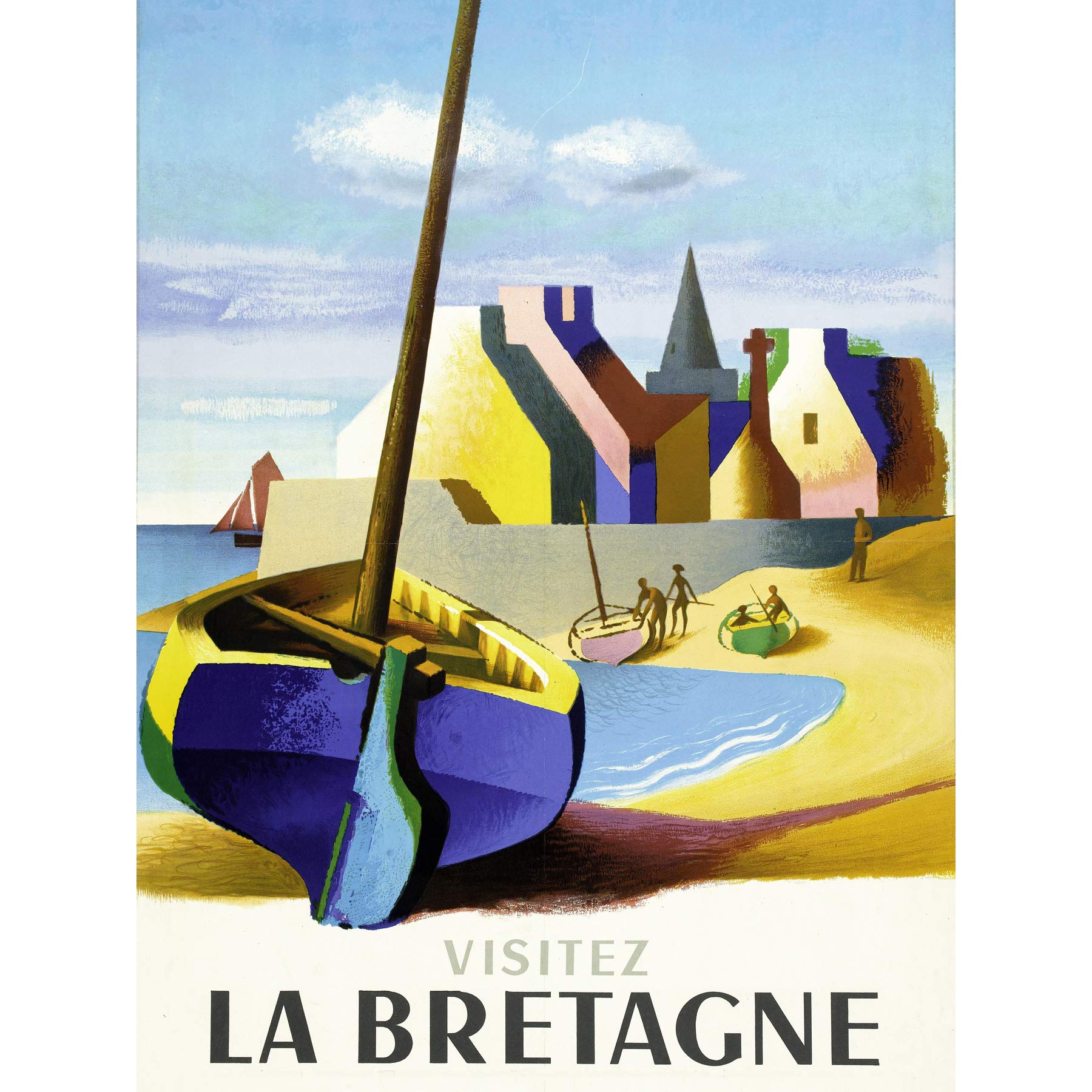 Nathan Visit Brittany Railway Travel Advert Extra Large Art Print Wall Mural Poster Premium XL