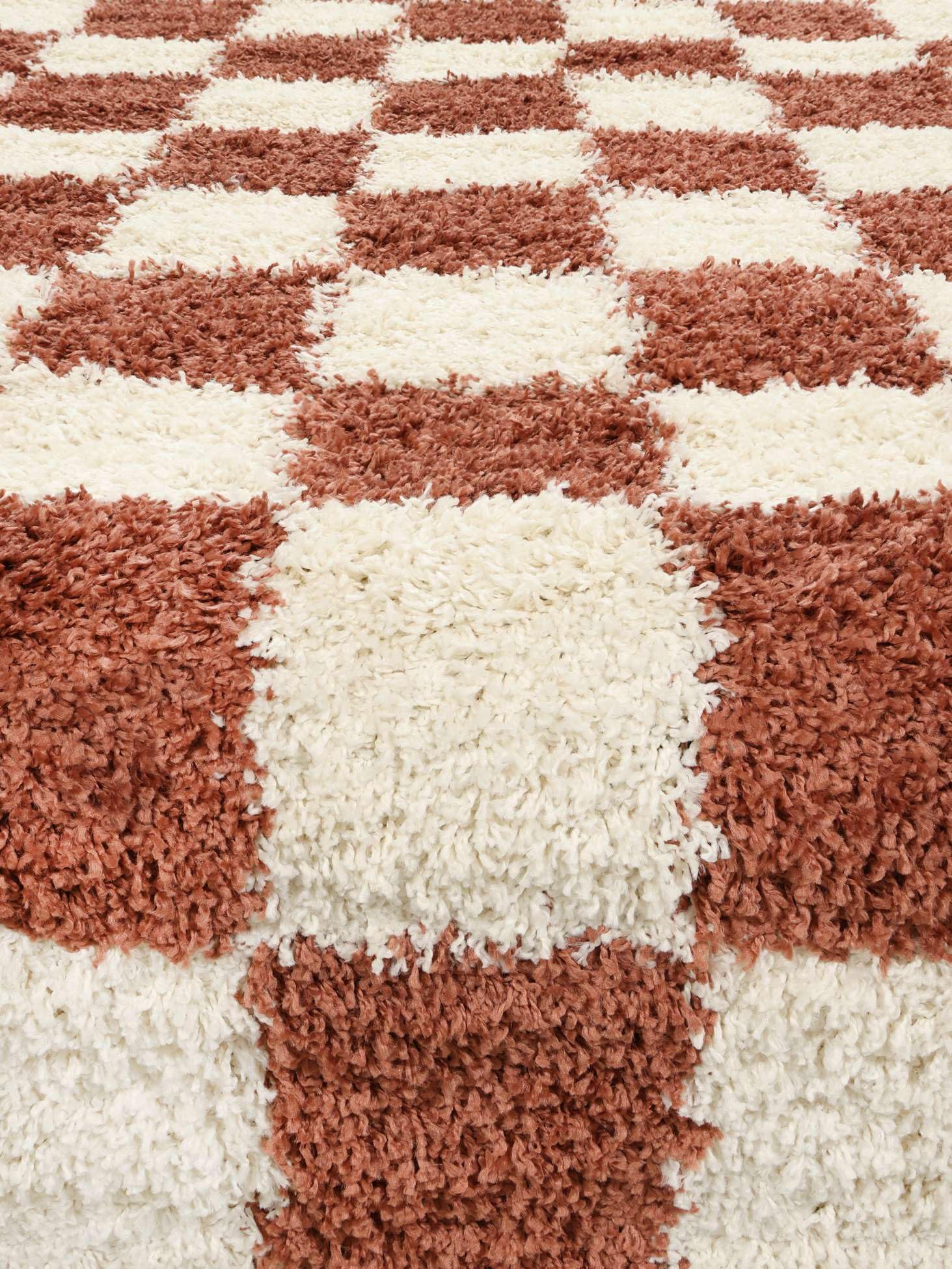 RugVista Chessie, Tappeto, Moderni, 100 x 160 cm, Rettangolare, Pelo medio, Soggiorno, Camera da letto, Lavabile solo a secco, Ruggine/Off Bianco
