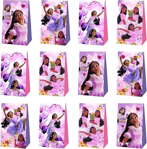 Miniatura 4 de Tuklye 12 bolsas de dulces para fiesta de Isabella Encanto, bolsas de golosinas, suministros de fiesta de cumpleaños Isabella para decoraciones de