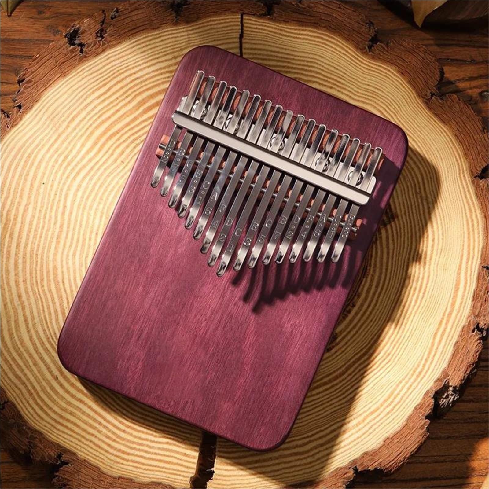 Dorosła Kalimba Profesjonalna Kalimba Purple Heart Z 17 Klawiszami Dla Początkujących W Skali Chromatycznej C Dur Z Futerałem I Młotkami Do Strojenia