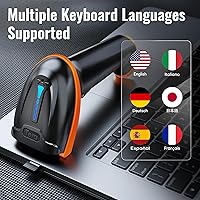 Vista 7 de Tera Escáner de código de barras QR 1D 2D inalámbrico y con cable con indicador de nivel de batería lector de código de barras impreso digital