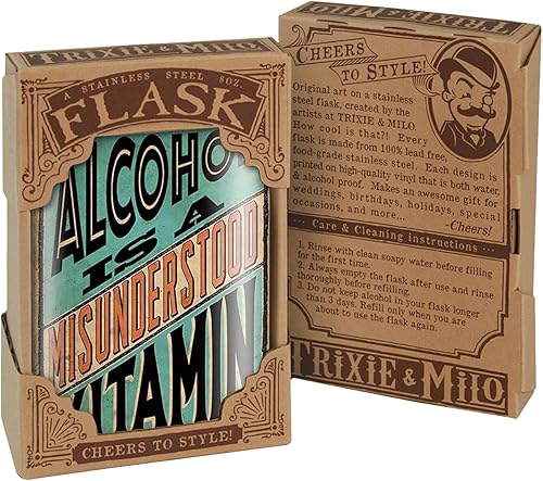 Trixie & Milo - Divertidos frascos de acero inoxidable para hombres, regalos de aniversario perfectos para él, regalos de padrinos de boda,