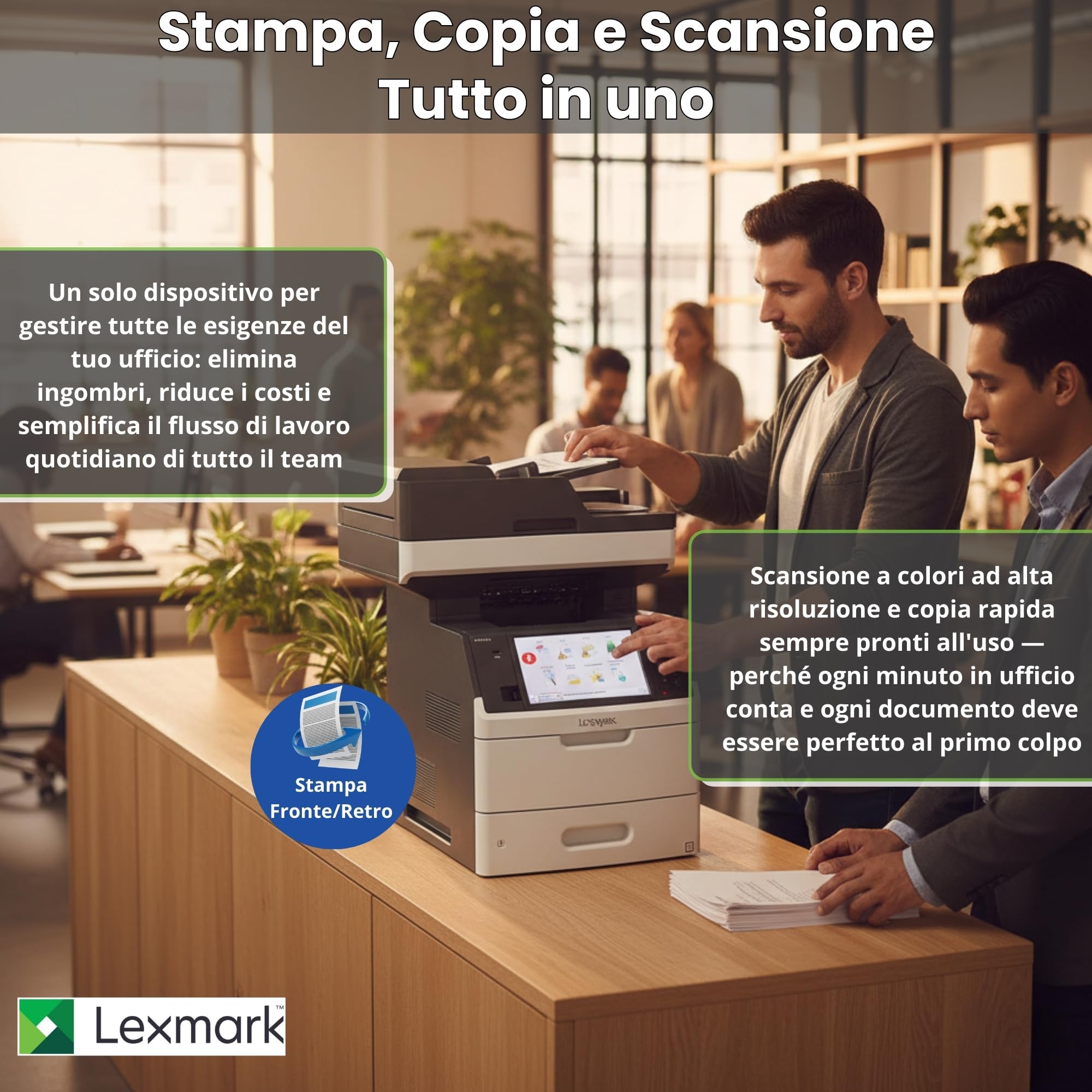 Generico MULTIFUNZIONE MX711de Stampante Multifunzione Professionale Laser monocromatico A4 B/N, 70 ppm, Duplex, Fax, Ethernet, Touchscreen 10 Garanzia 24 Mesi (Ricondizionato)