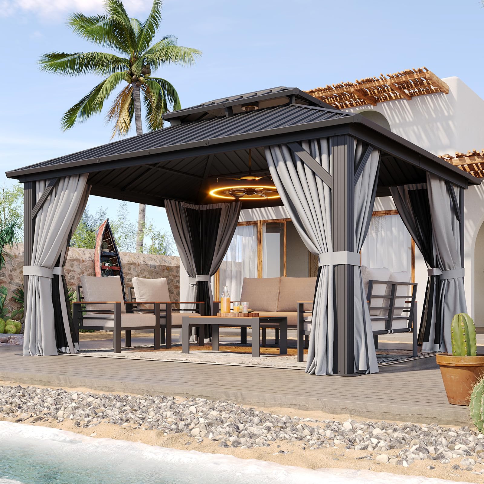 Aoxun Hardtop Gazebo 10x12