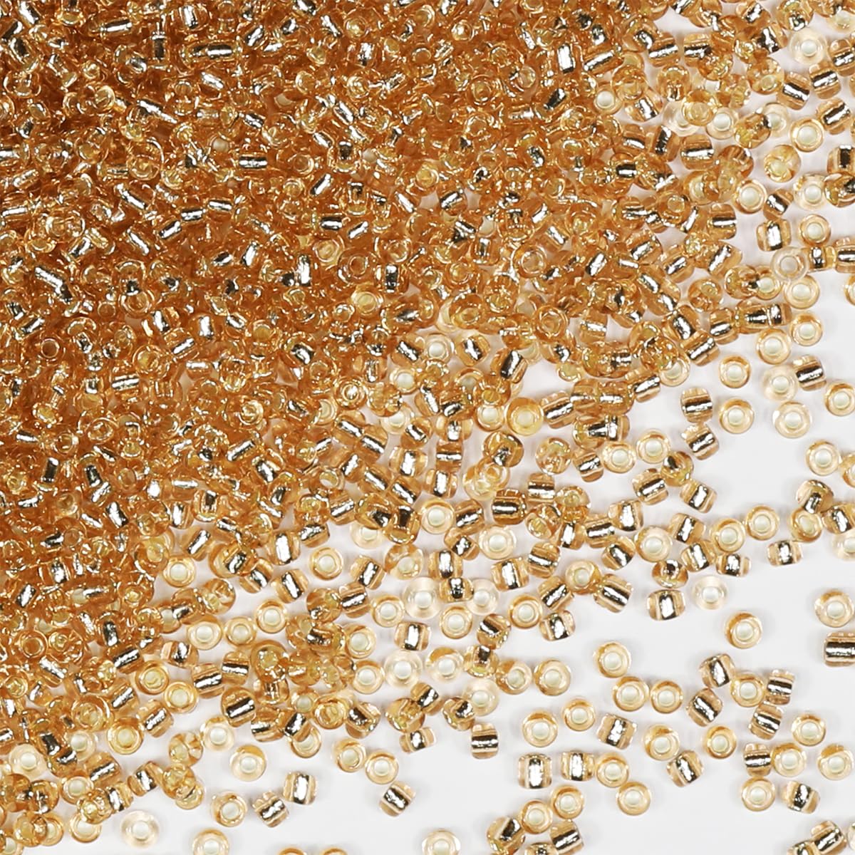 Bulk Seed Beads 110 Grams About 9800pcs, 2mm 12/0 Champagne Glass Craft for Making Earrings Bracelets, Pendants