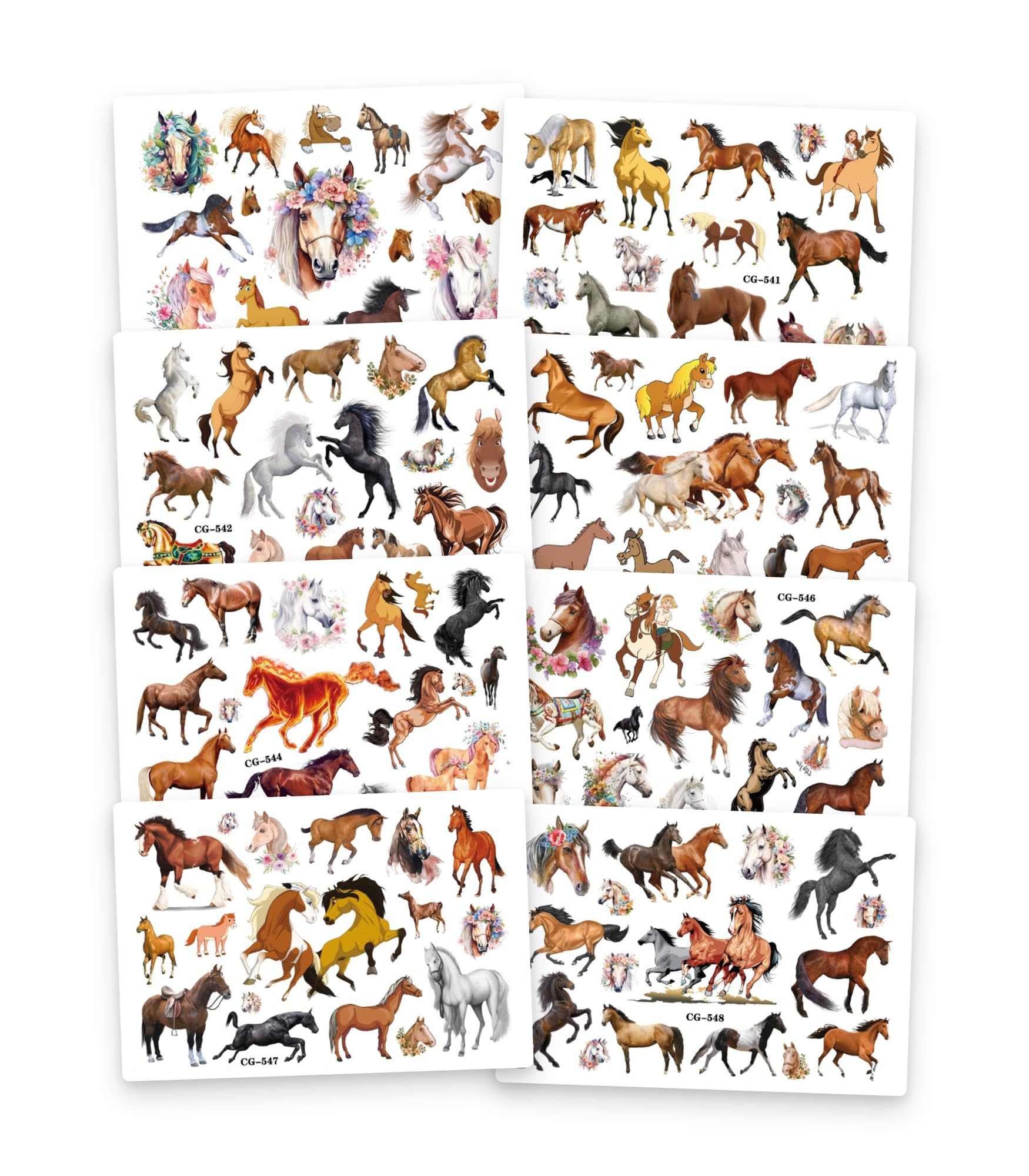 Horse Temporary Tattoos for Kids Girls, Party Favors, Waterproof