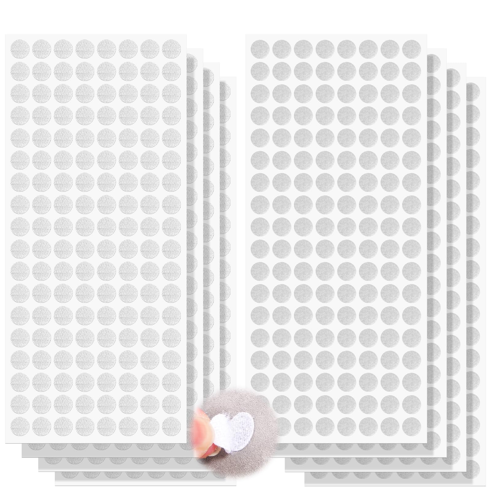 Velcro Adhésif Puissant 200 Paires Scratch Autocollant Rond 10mm - Crochets Et Boucles | Adhésif Double Face Blanc Scratch Adhésif Double Face