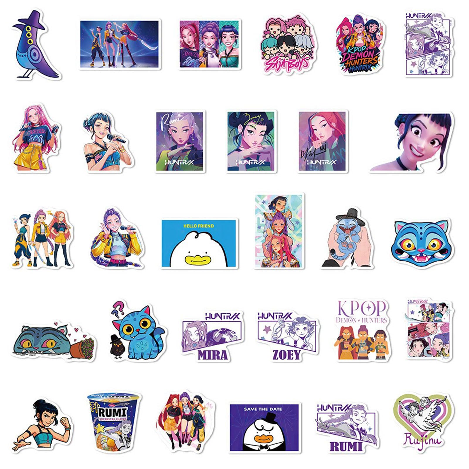 Set di 60 adesivi con personaggi anime, impermeabili, demo Movie, decorazione in vinile per laptop, skateboard, custodia per cellulare, casco, regalo, diario fai da te, adulti e ragazzi