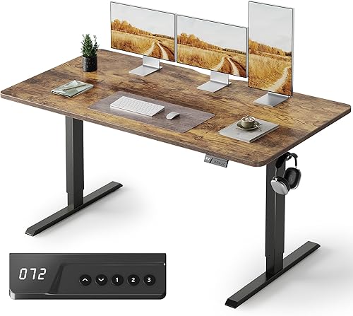 Miniatura 61 de FEZIBO - Escritorio eléctrico ajustable para trabajar sentado o de pie, 40 x 24 pulgadas, para oficina en casa, escritorio ergonómico para Negro