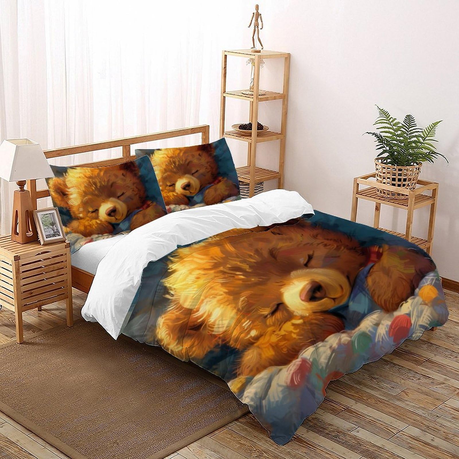 Parure de lit super king 2 pièces en tissu doux pour éliminer les nuits froides