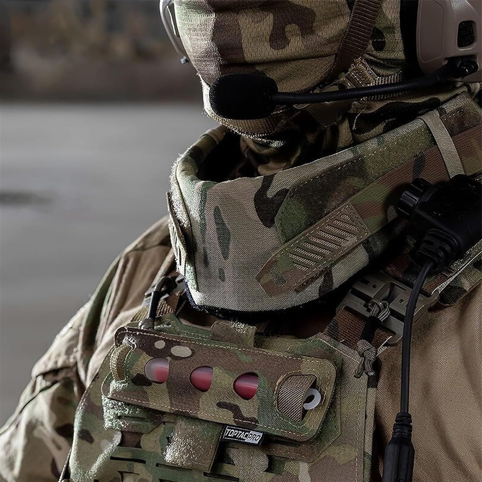 Protège-Cou Tactique for Gilet, Accessoires Tactiques Airsoft Paintball en Nylon Cordura 500D, Protège-Cou Épais Universels(E)