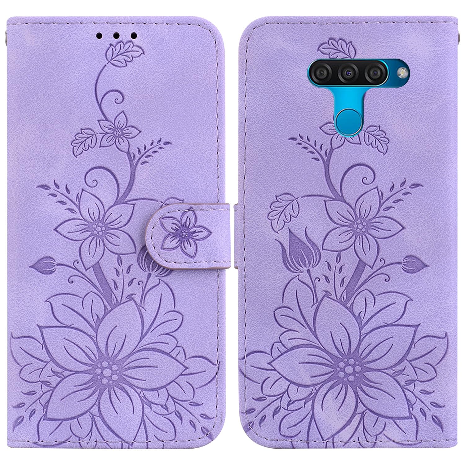 Beajew Cover Magnetica Per LG K50/Q60 – Portafoglio In Pelle Con 9 Slot E Laccio Tracolla Viola