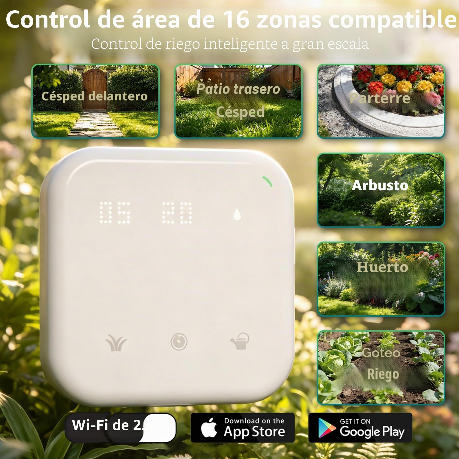 Controlador de riego inteligente Netro Spark con wifi, previsión meteorológica, acceso remoto (16 zonas)
