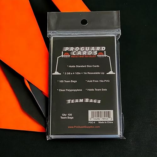 100 bolsas de equipo para tarjetas deportivas, conjuntos de equipo, cargadores superiores y fundas de un solo toque