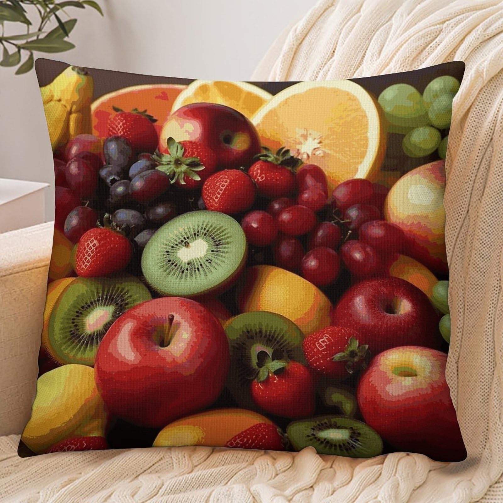 Fekiloot Style Fresh Fruits And Vegetables Pillowcase Pillow Sham Pillow Case