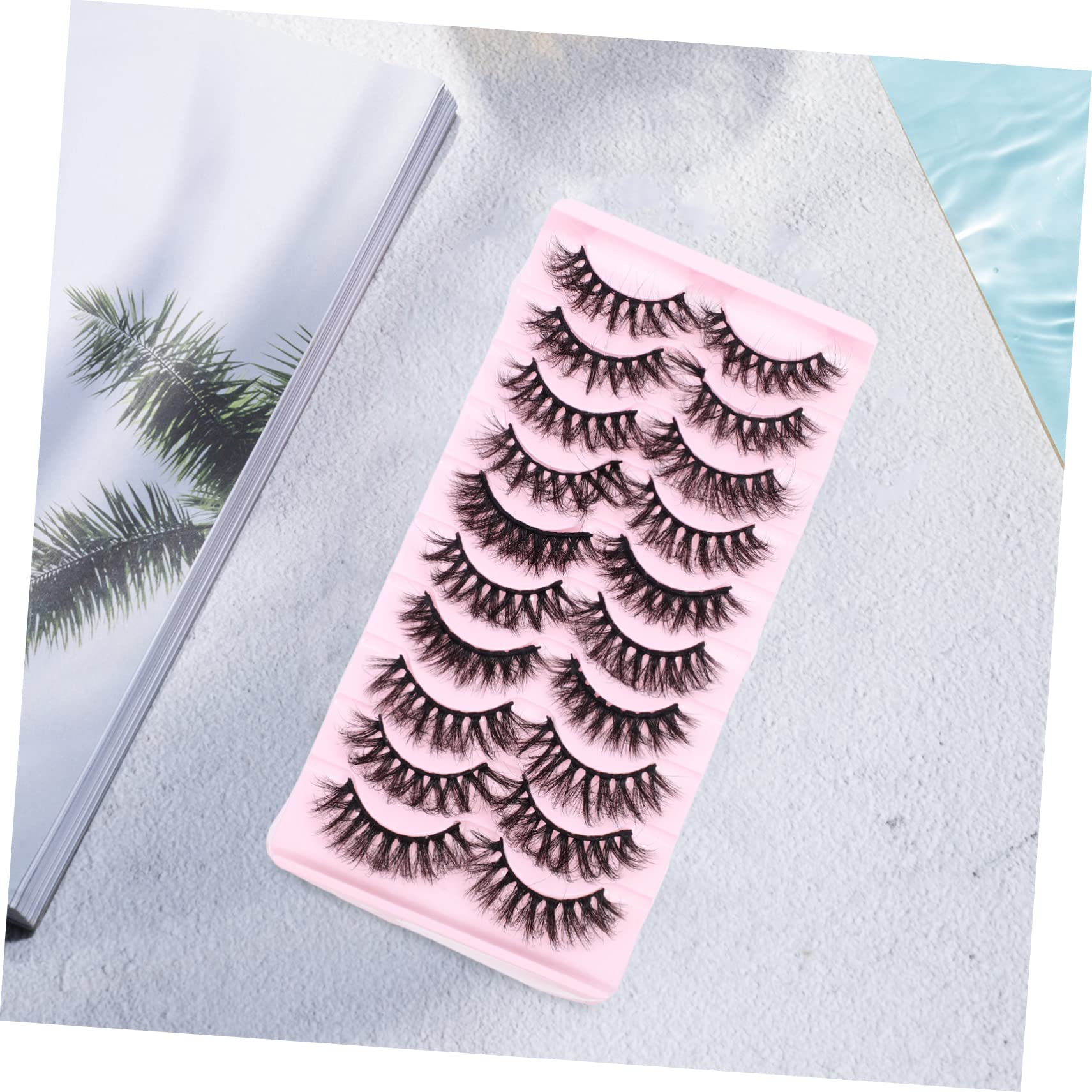 Ipetboom 50paia Ciglia Finte Naturali Per Trucco Da Festa Extension Morbide Per Donne Look Elegante Per Halloween e Natale