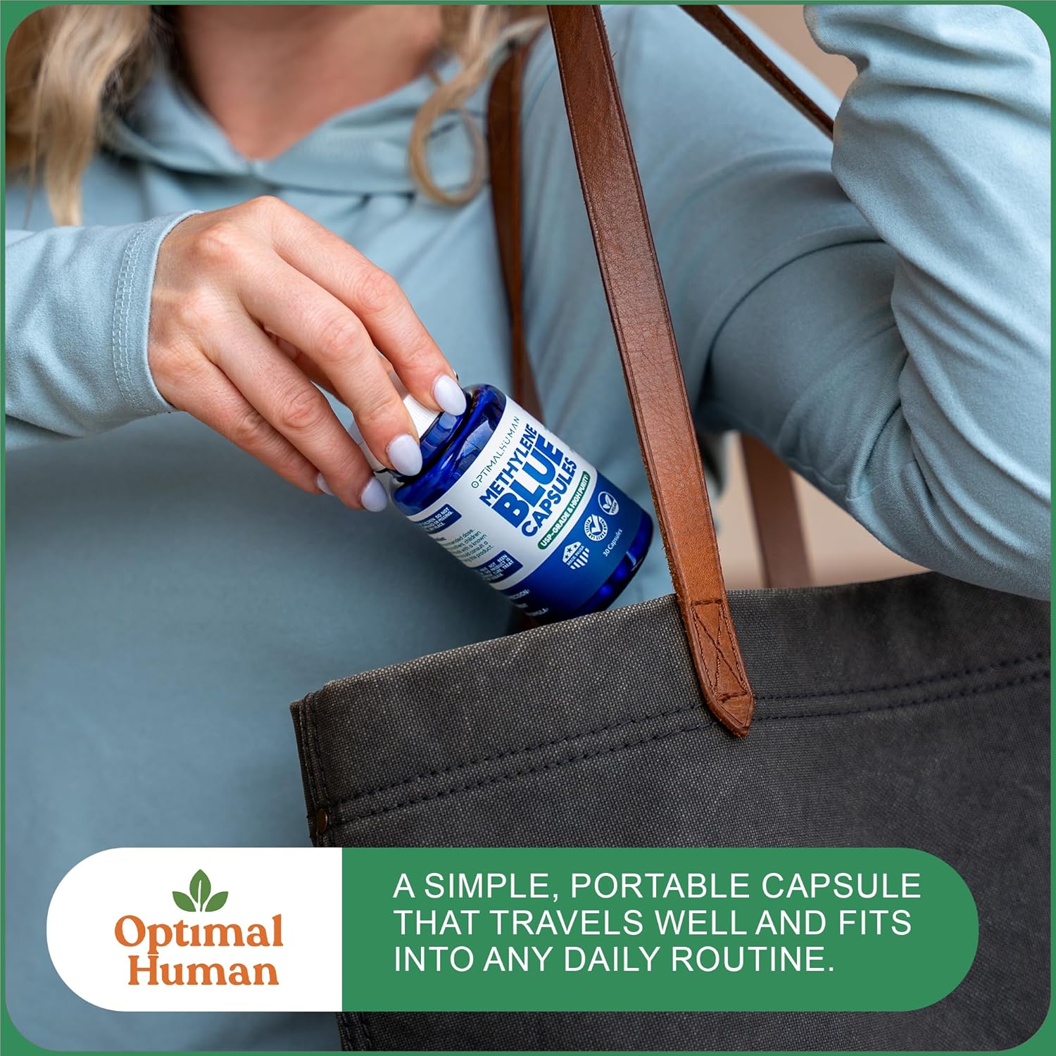 Optimal Human Naturals Methylene Blue Tablets (10mg) – High Purity, USP Grade with Vitamin C - Vegan, Unflavored Blue Methylene Capsules - Easy to Take Pills w/No Fillers or Dyes - 60 Count - Image 7