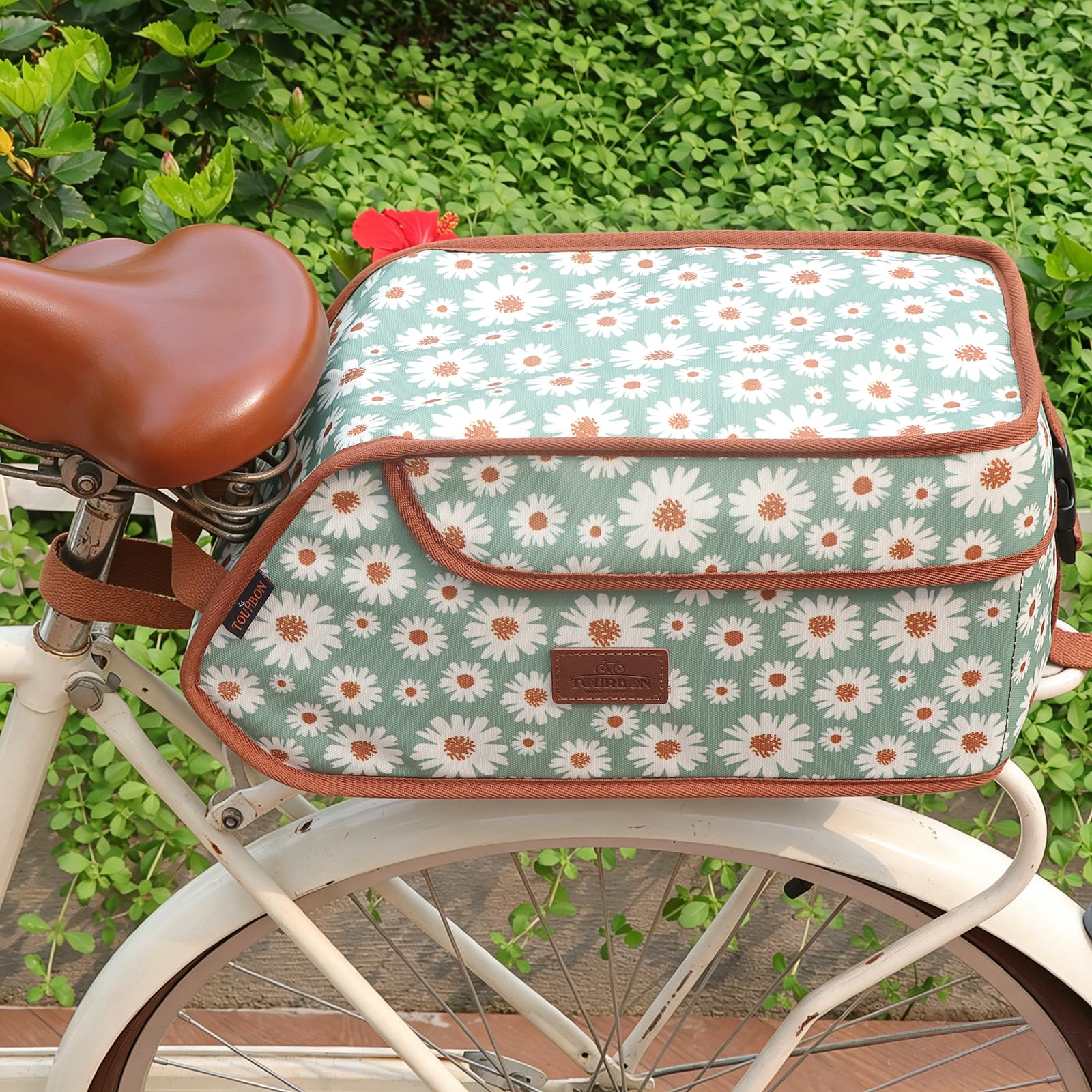 wasserdichte Fahrradtasche aus Segeltuch, isoliert, für den Transport von Lebensmitteln