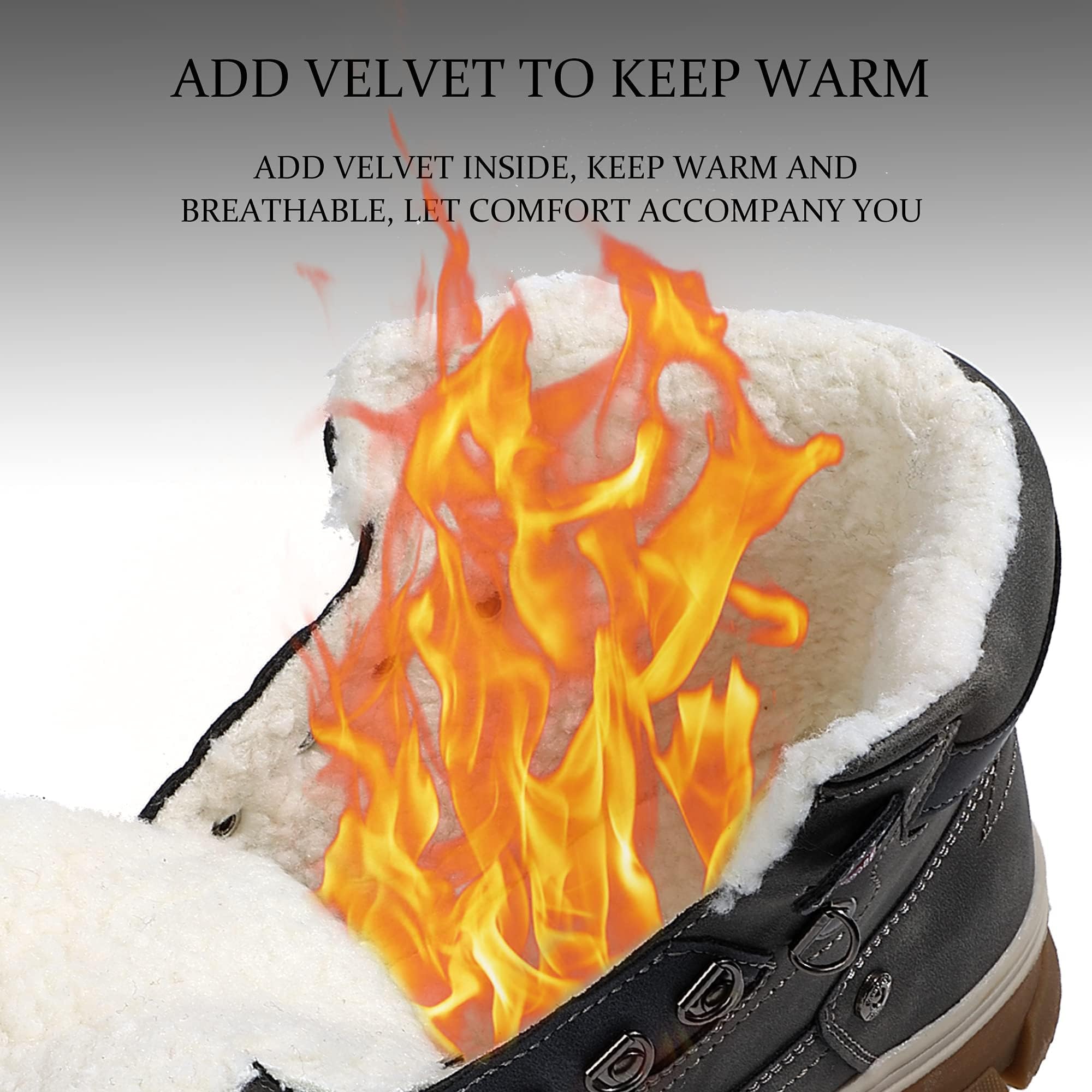 ARRIGO BELLO Stivali Uomo Invernali Scarpe Inverno Calda Foderato Montagna Antiscivolo Trekking Boots Scarponcini Neve Taglia 41-46EU