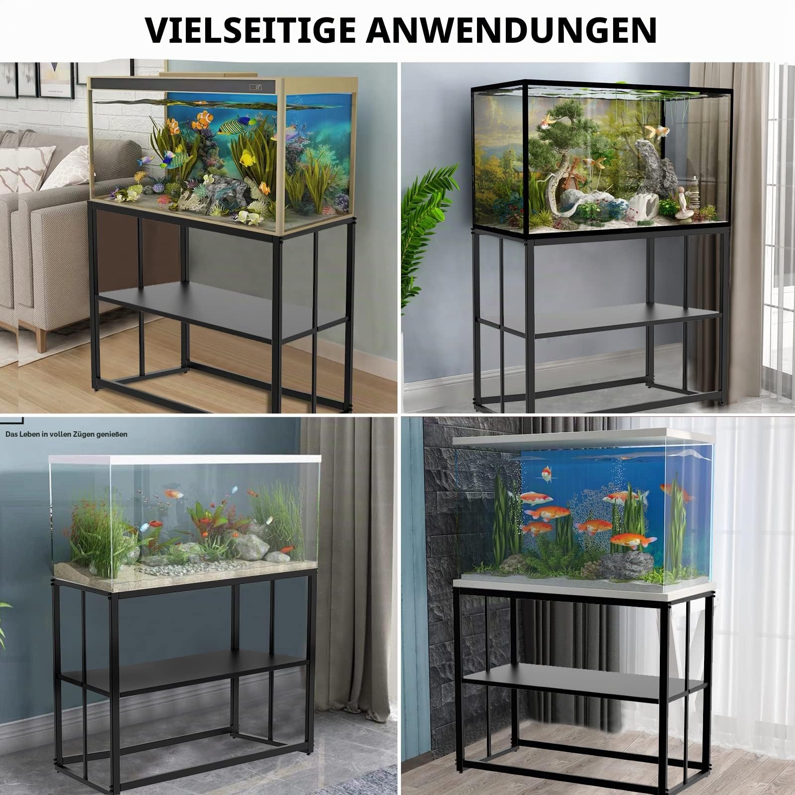 Likeem Aquarium Ständer Metall Aquarium Ständer 40 Gallonen Aquarium Schildkröte Tank 92,7 x 47 x 74,9 cm
