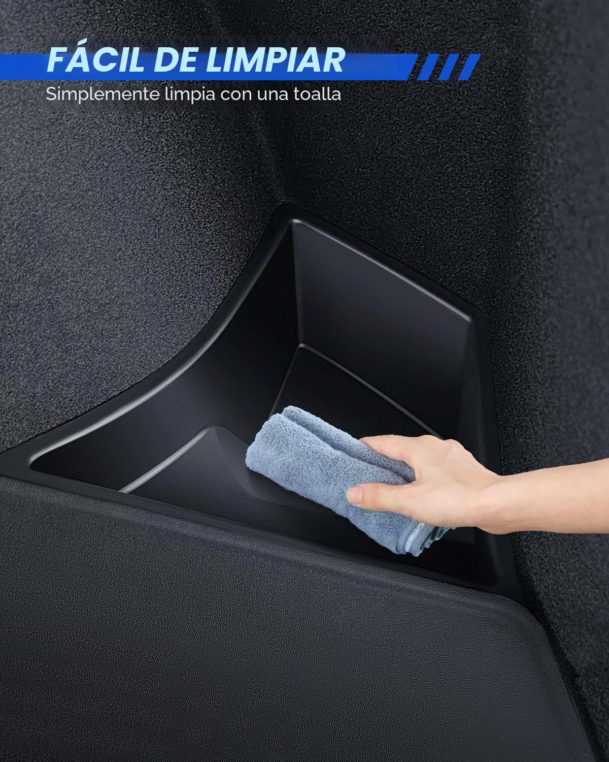 Organizador de Maletero 2 Unidades para Tesla Model 3 2024-2026 TPE Caja de Almacenamiento de Maletero con Cubierta flocada, Impermeable y Antideslizante, Tesla Model 3 Highland Accesorios