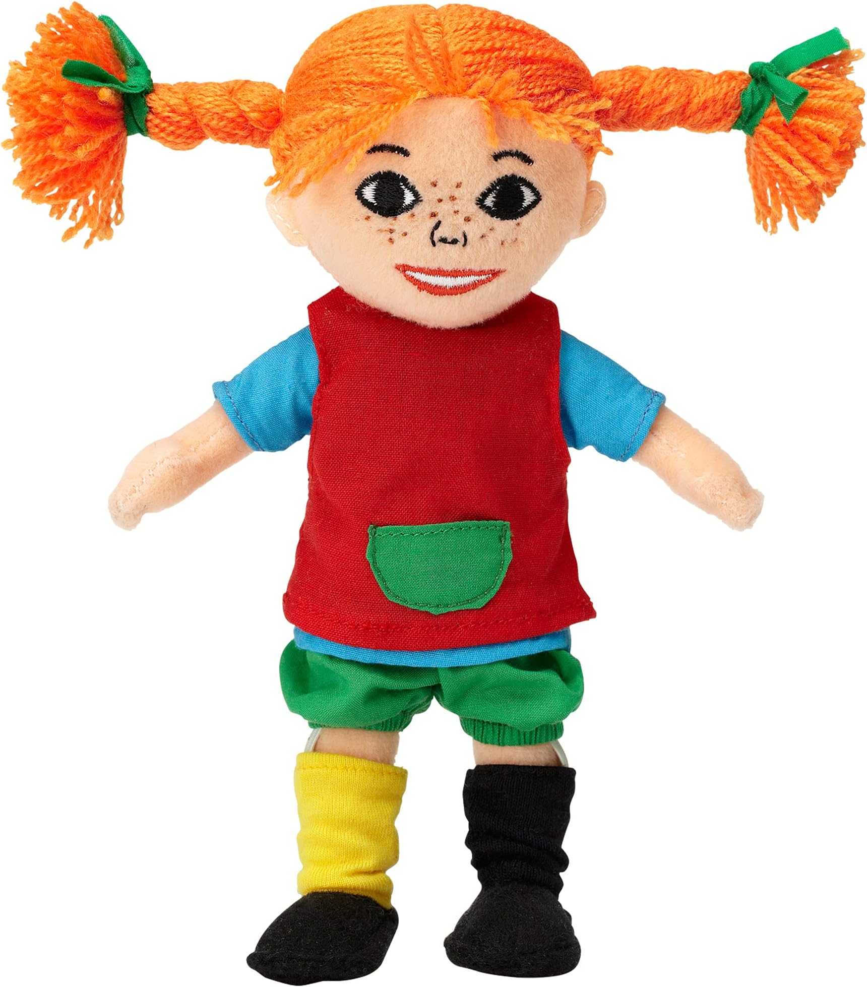 PIPPI LONGSTOCKING Doll – Rag Dolls for Girls Age 1, Smiling Pippi Rag Doll with Embroidered Face Makes Baby Happy, Builds Motor Skills, Removable Clothes, 20cm, Officially Licensed from Sweden