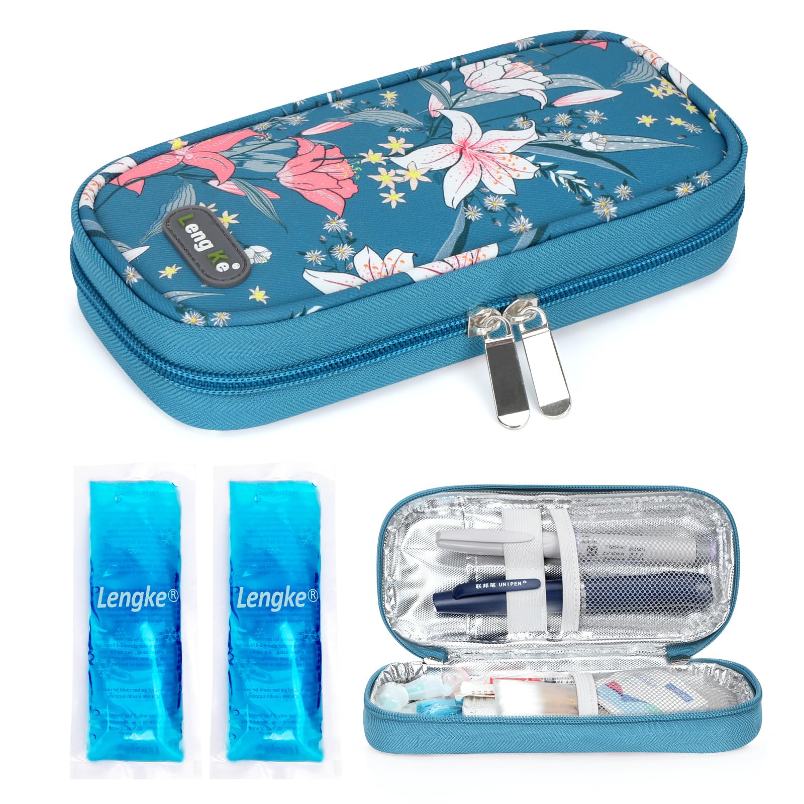YOUSHARES Insulin Cooler Travel Case - Portable Refrigerated Medicine Case for Insulin Pen, Medication and Diabetic Supplies with 2 TSA Approved Ice Pack