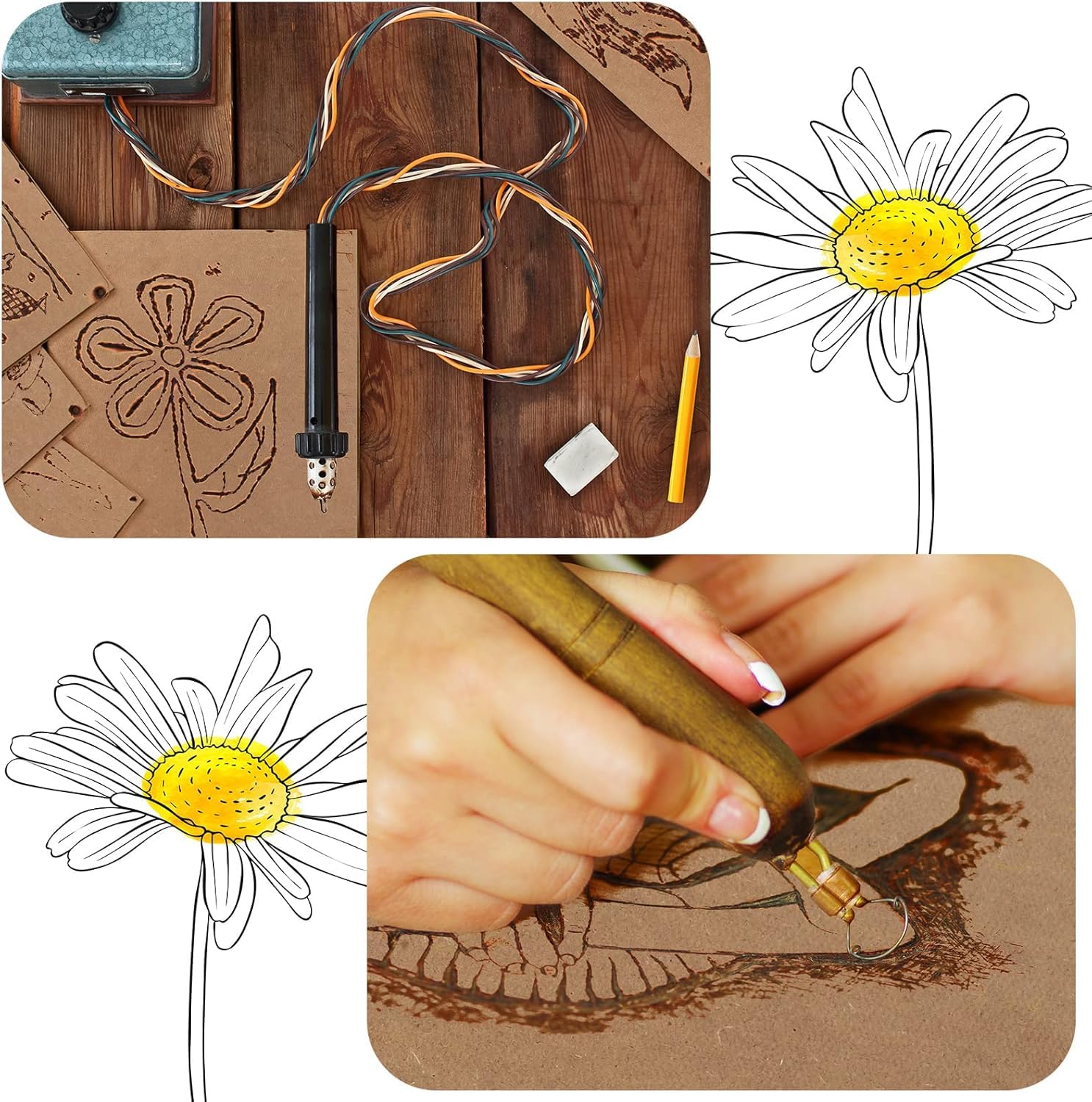 SKYVILLA MDF Boards 3.4mm- Pack of 6 (12"x12") | Durable Wood Sheets for DIY, Art Craft, Painting,Resin,Decoupage Mandala Pyrography | Smooth Finish | Ideal for Creative Projects 4