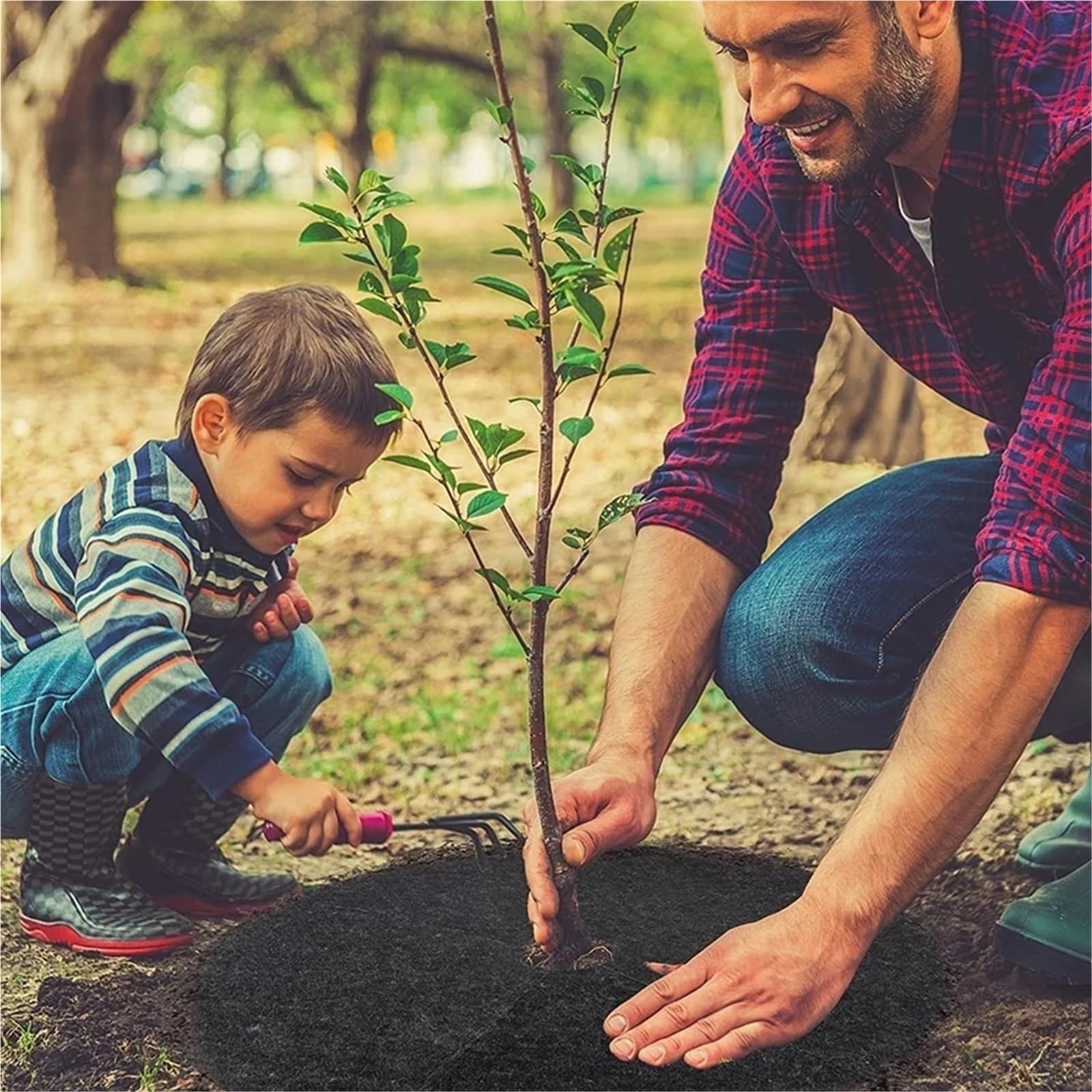 Telo Pacciamatura Tappetini for pacciamatura for Il Controllo delle Erbacce da 12 Pezzi, barriera Rotonda | Copertura Barriera Pacciamante Rotonda Ecologica Protezione Radici Giardino(72cm)
