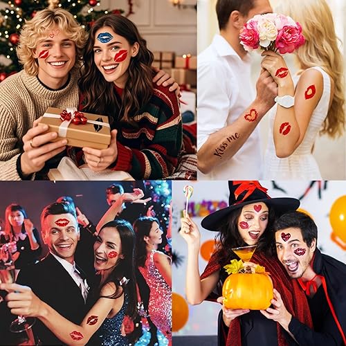 Miniatura 9 de 12 hojas de más de 160 piezas de tatuajes temporales con purpurina de Halloween para niños, tatuajes de purpurina de Halloween, tatuajes faciales