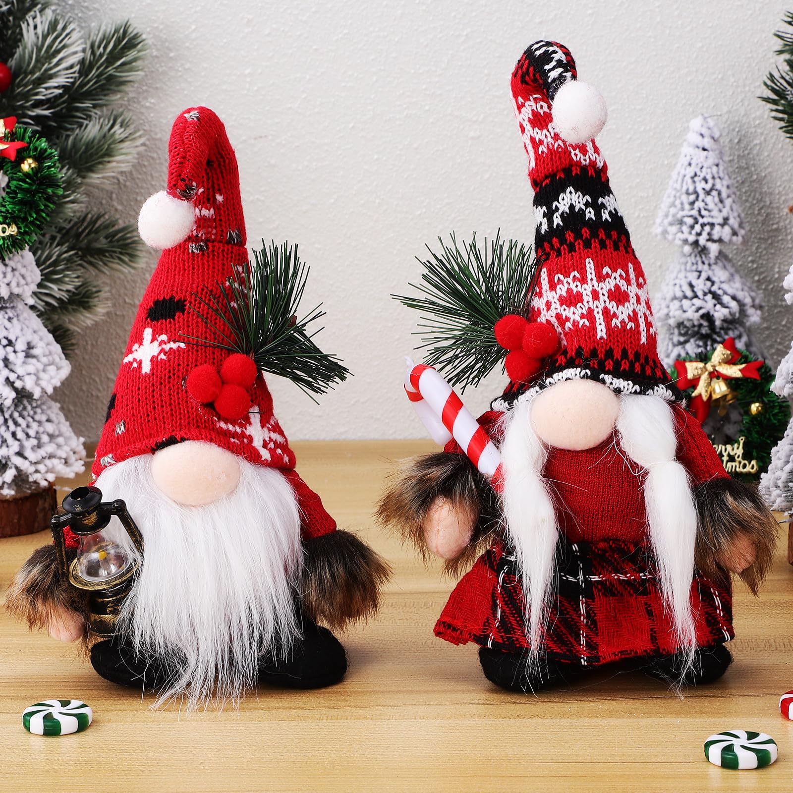 Toyvian 6 Pezzi Set di Gnomi Natalizi in Peluche, Decorazione Tavolo
