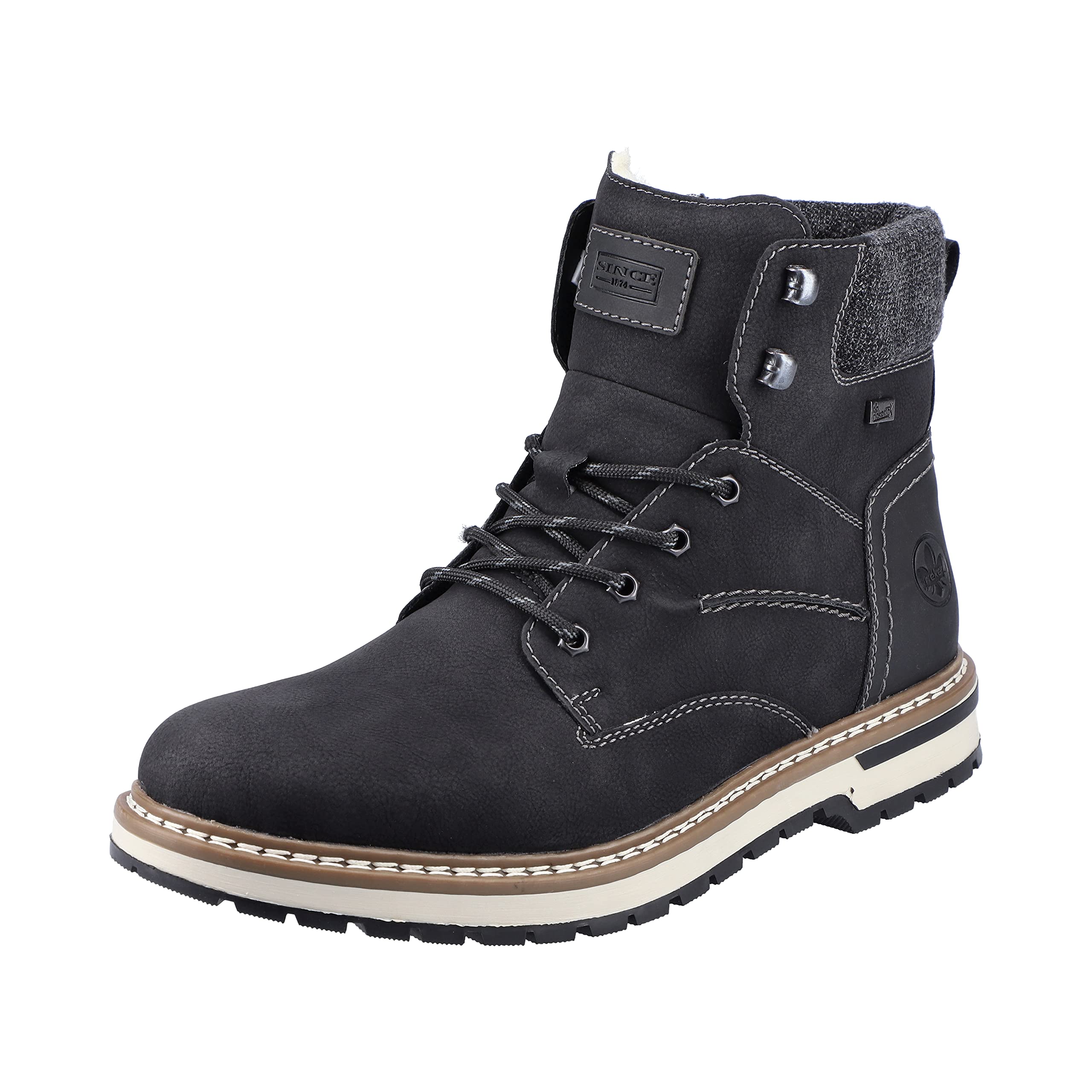 Rieker RiekerTEX Men's Lace-Up Ankle Boots F3812 Water Resistant, black, 7.5 UK