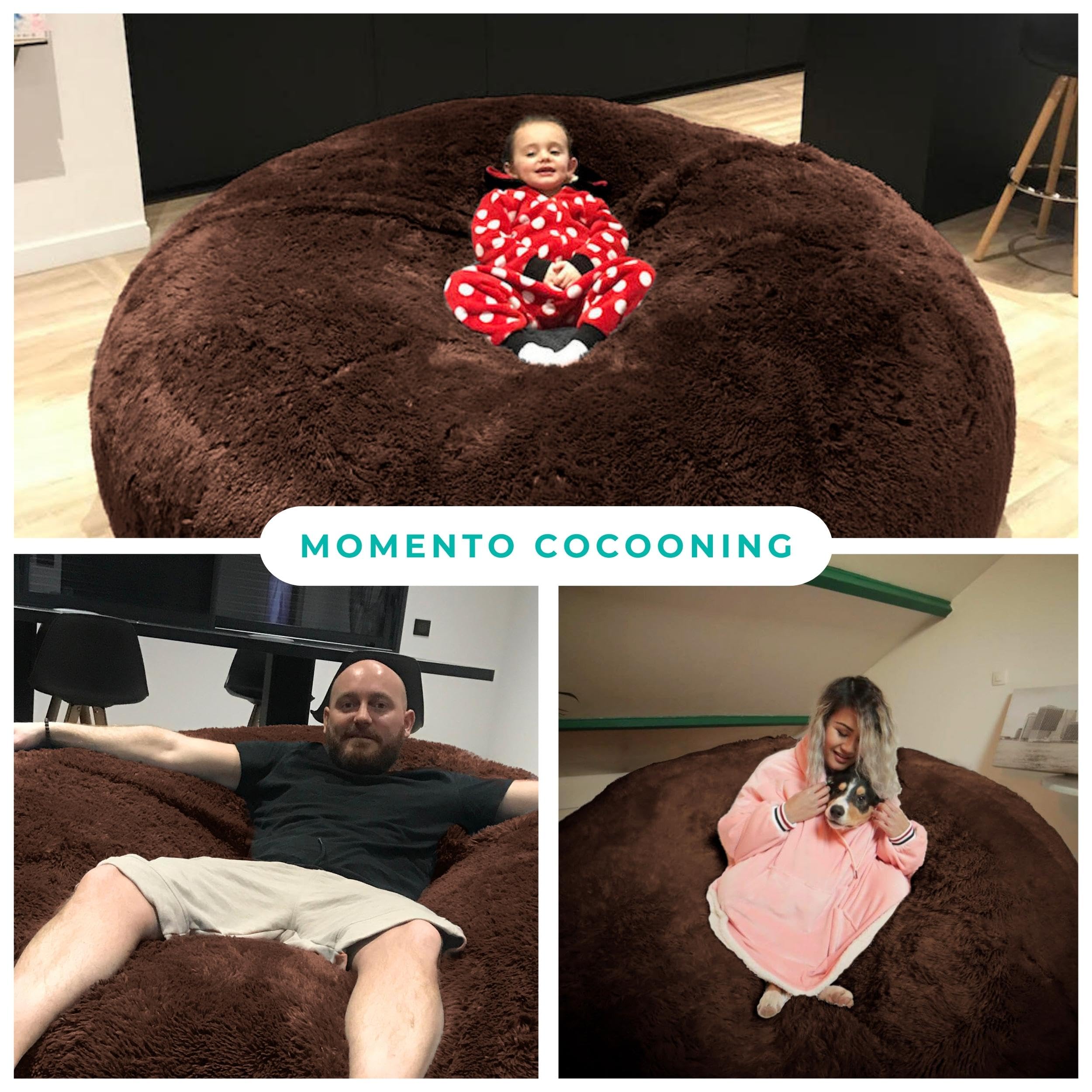 bananair - Pouf Poltrona Sacco in Velluto a Coste - Morbido e Confortevole - Imbottitura in Schiuma, Ottimo Supporto per la Schiena - Pouf Divano Gigante (100 cm, Rosa