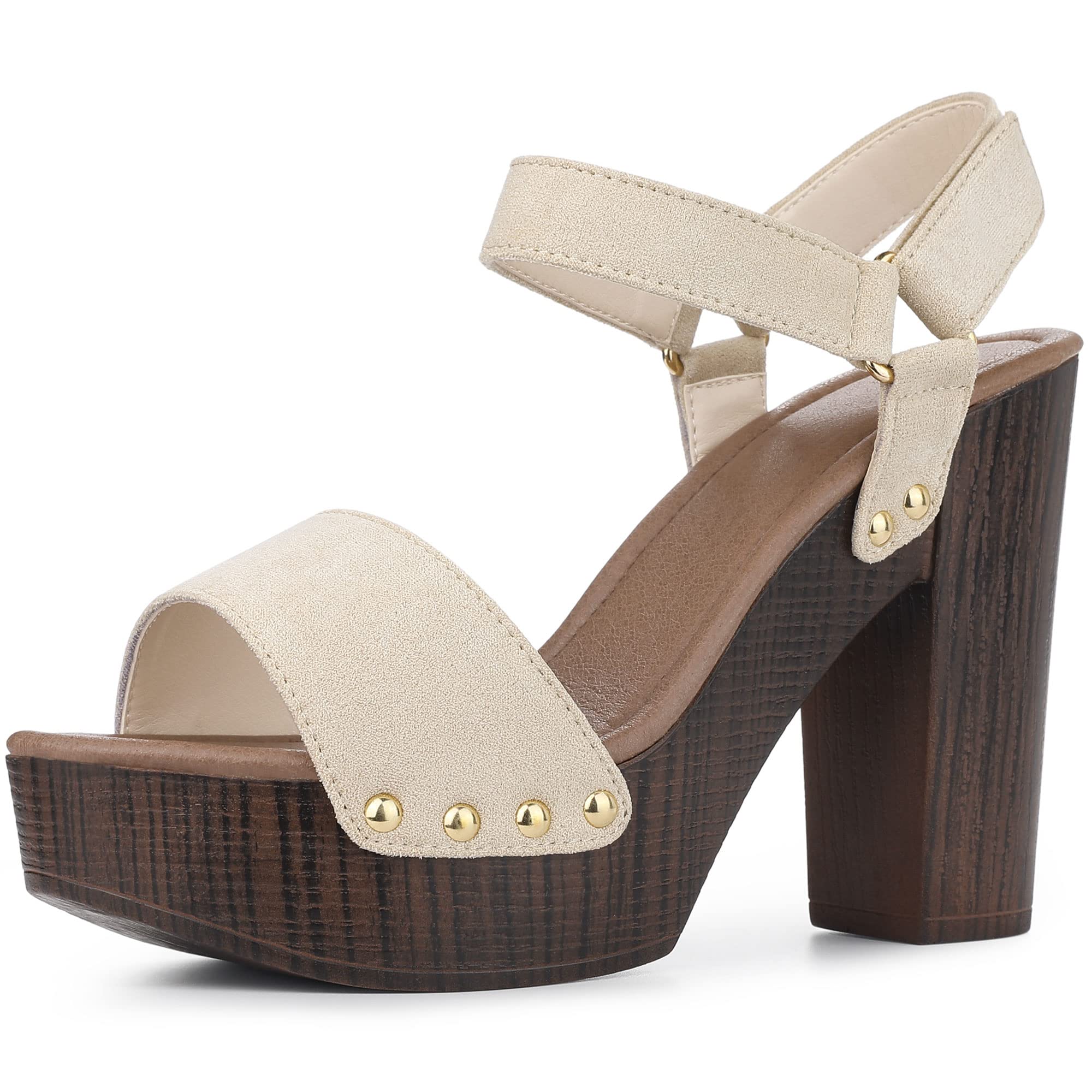 Perphy Round Toe Platform Slingback Chunky Heel Sandals for Women