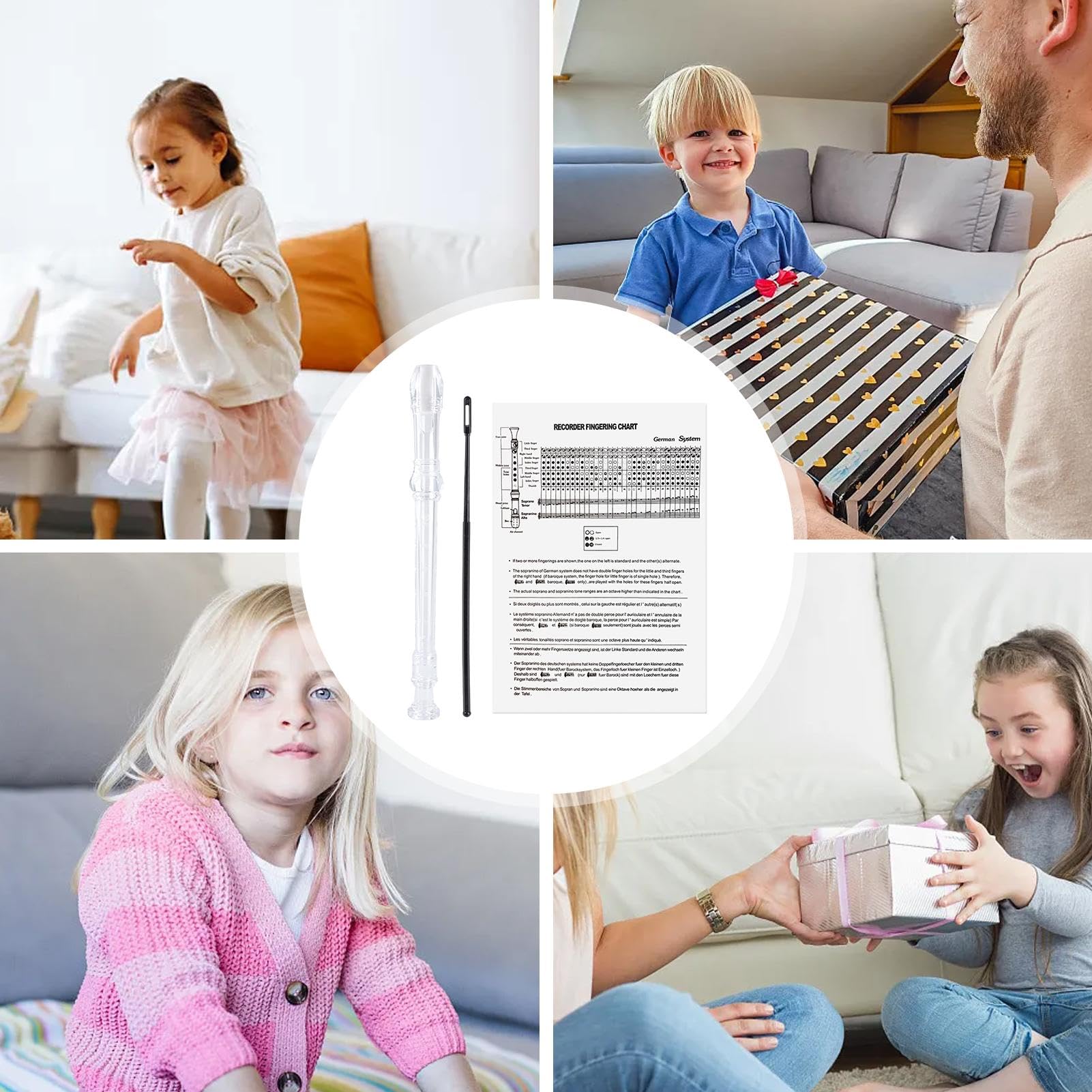 Strumento per flauto dolce soprano, strumento clarionetto per bambini | Flauto dolce soprano a 8 fori in chiave SOL,Clarinetto portatile impermeabile, registratore salva-lavoro per