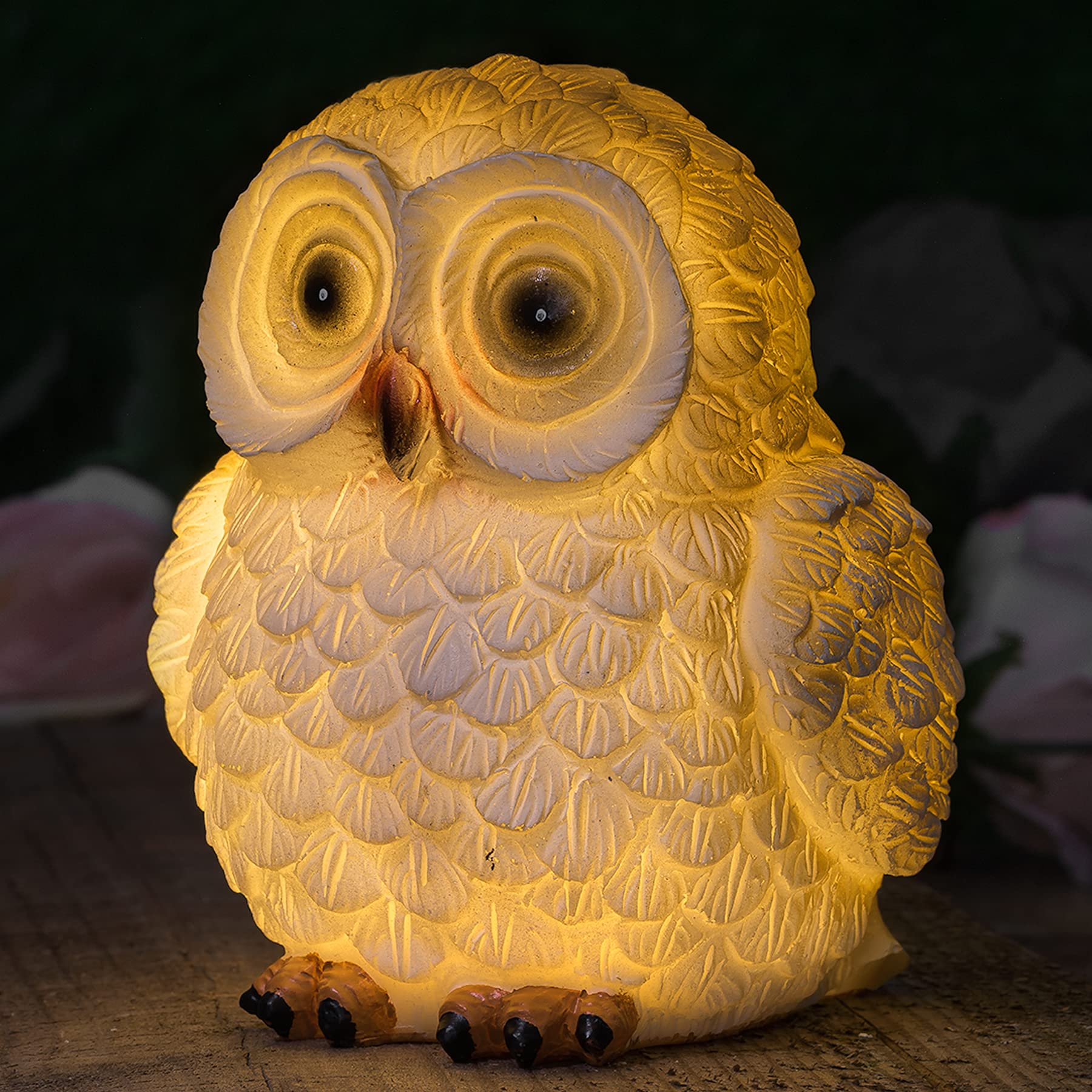 Buy GloBrite Solar Owl Outdoor Statue Garden Ornament with Led Light ...