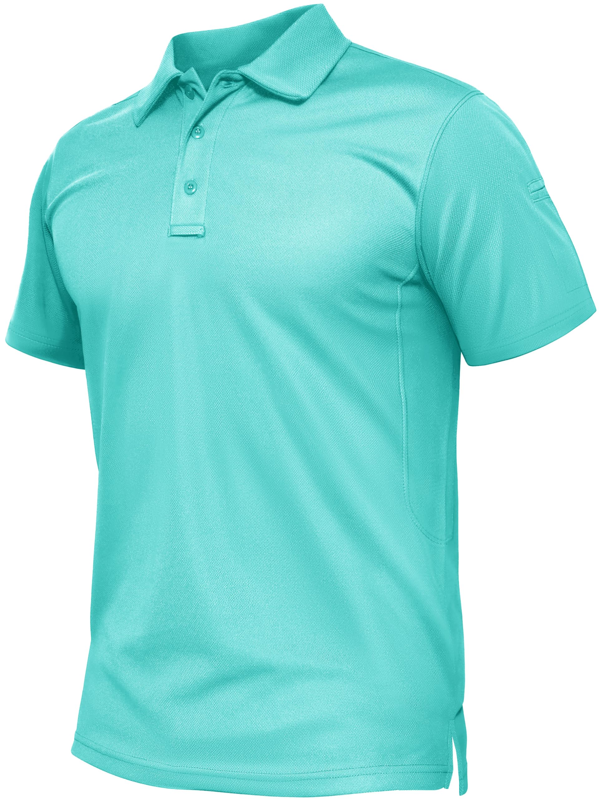 TACVASEN Mens Polo Shirts Short Sleeve Quick Dry Collared Shirt Performance Pique Polos for Athletic Tactical Golf Work